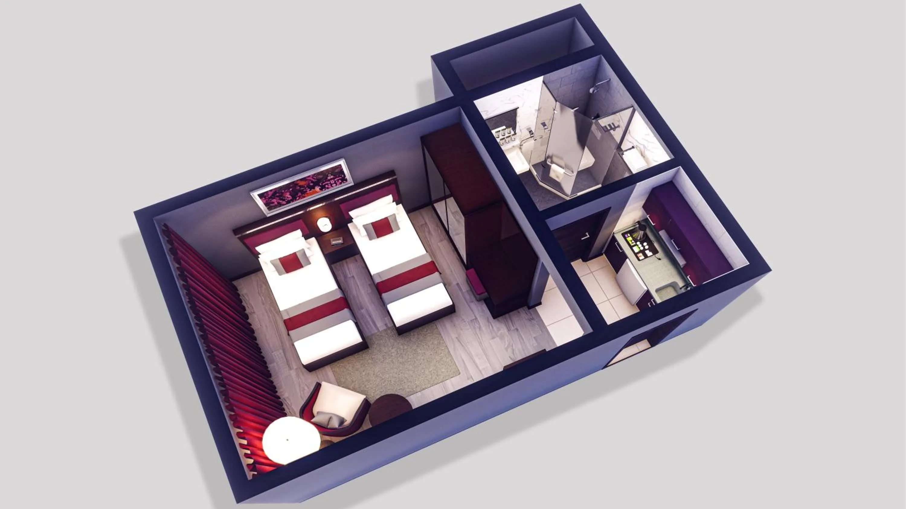 Floor plan, Bed in Normas Hotel