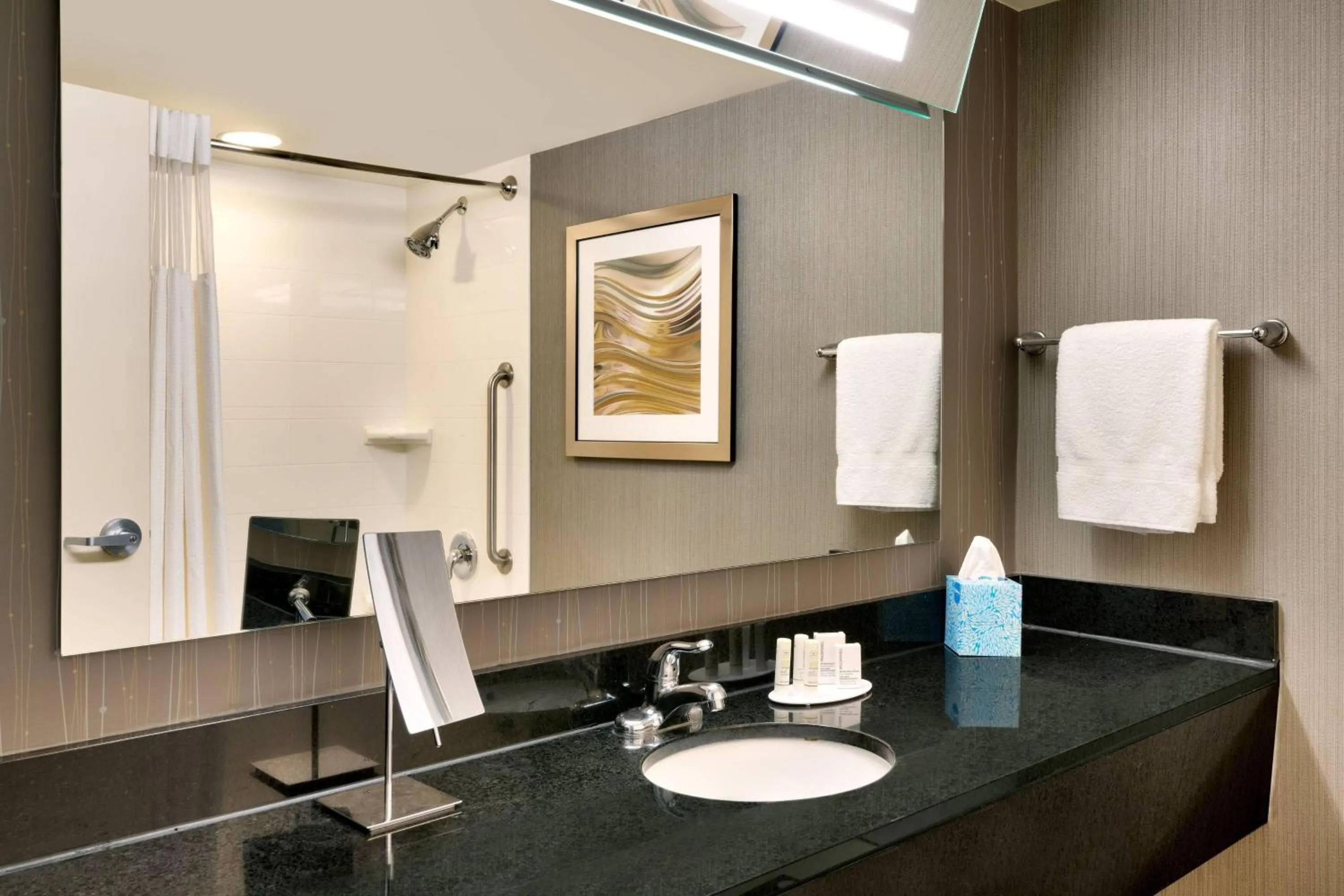 Bathroom in Courtyard by Marriott Charlotte Airport LoSo