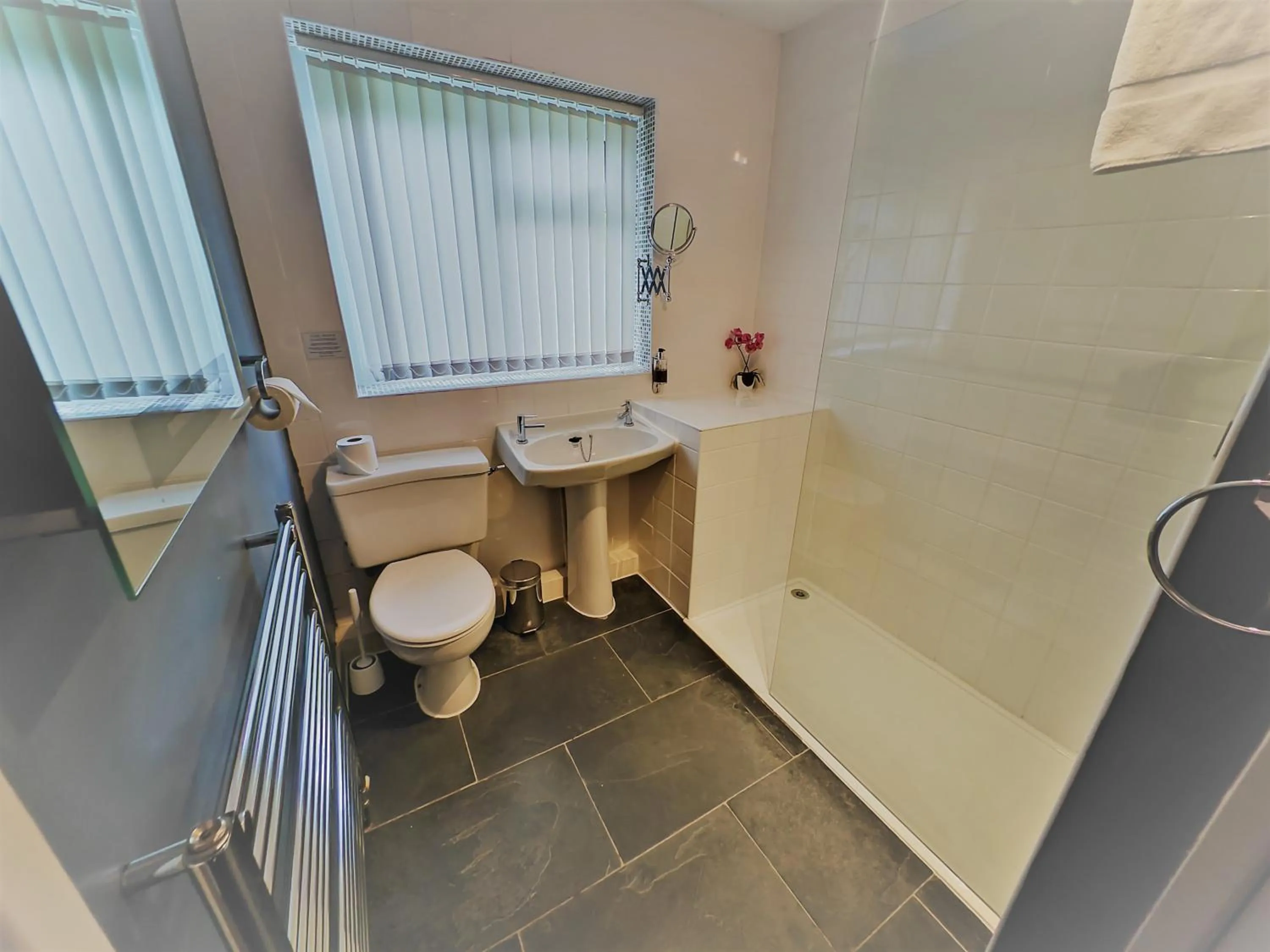 Shower in Dolgun Uchaf Historic B&B and Cottages in Snowdonia