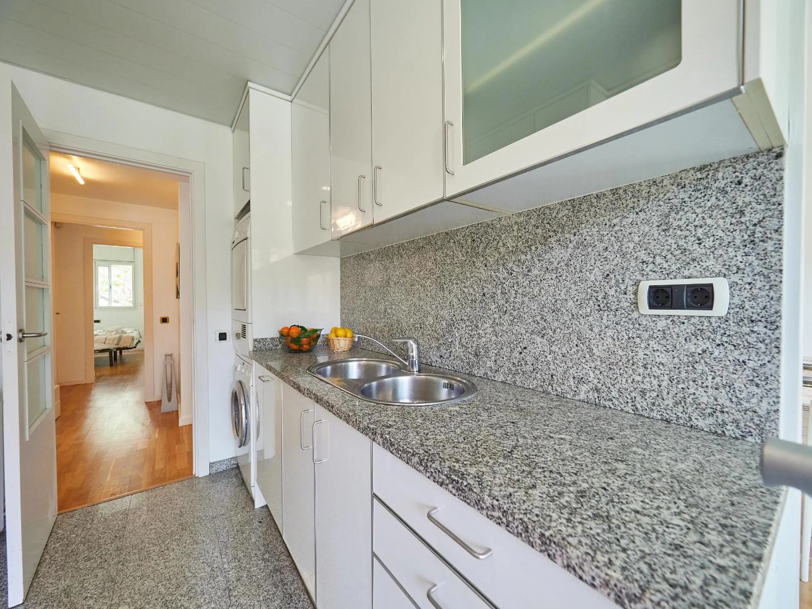 Kitchen or kitchenette in BarcelonaForRent Vila Olimpica Pool Suites