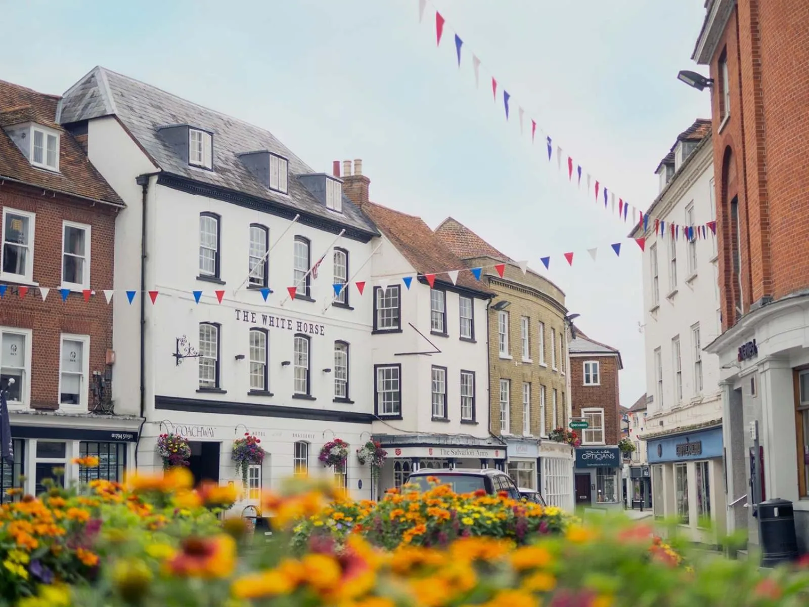 Facade/entrance in The White Horse Hotel, Romsey, Hampshire - The Coaching Inn Group