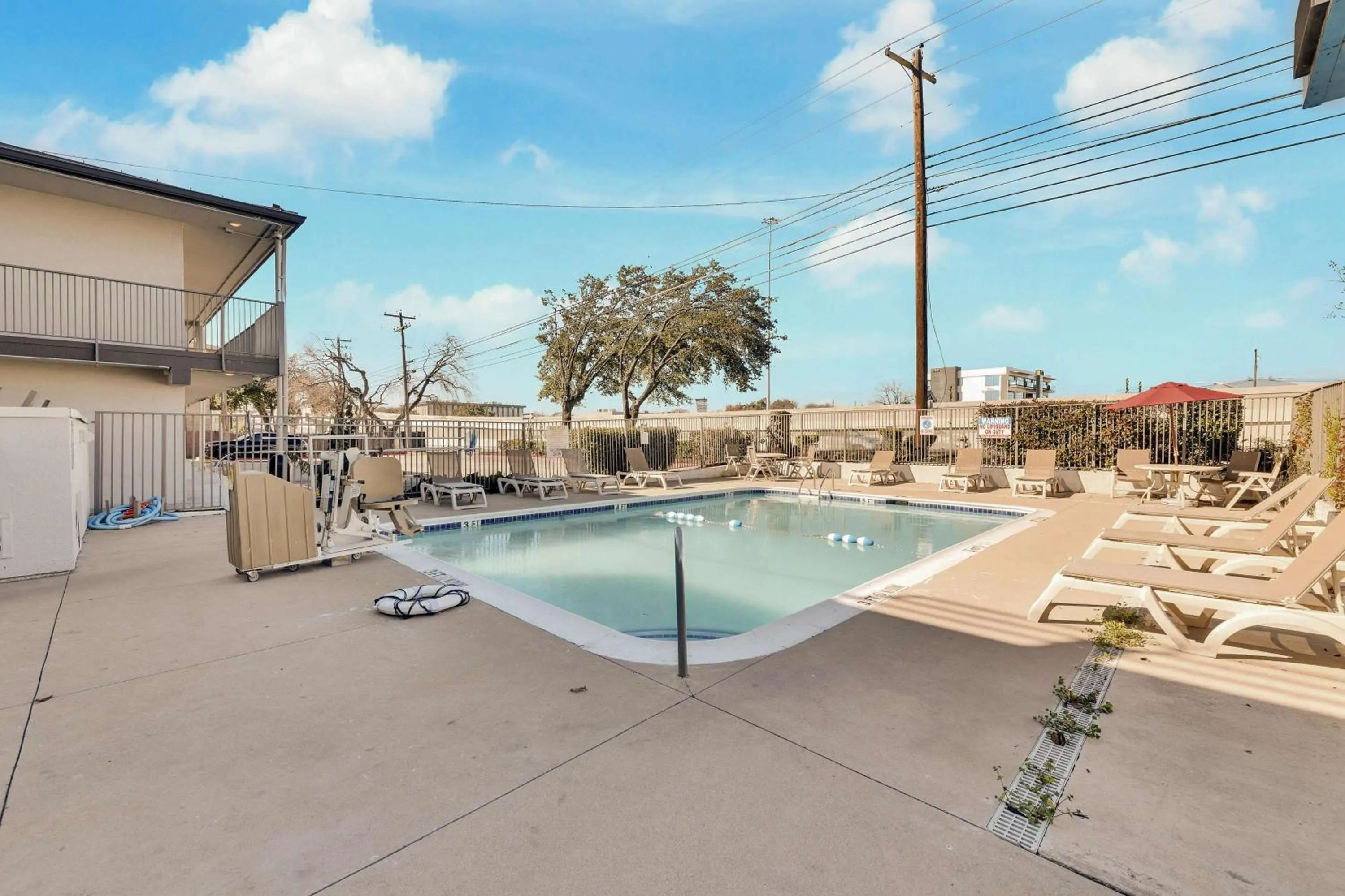 Pool view in Motel 6-Austin, TX - Airport - South