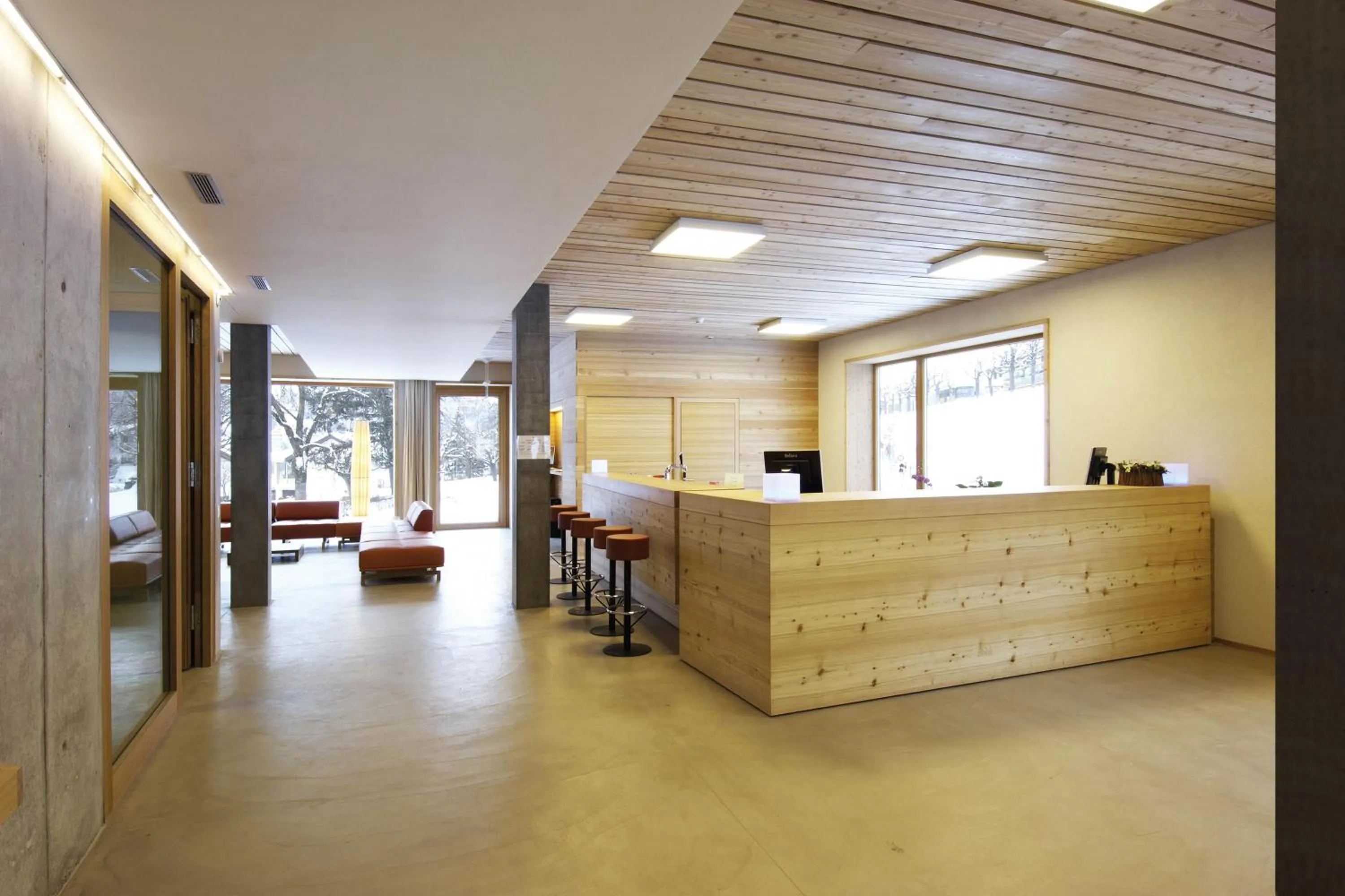 Lobby or reception in Scuol Youth Hostel
