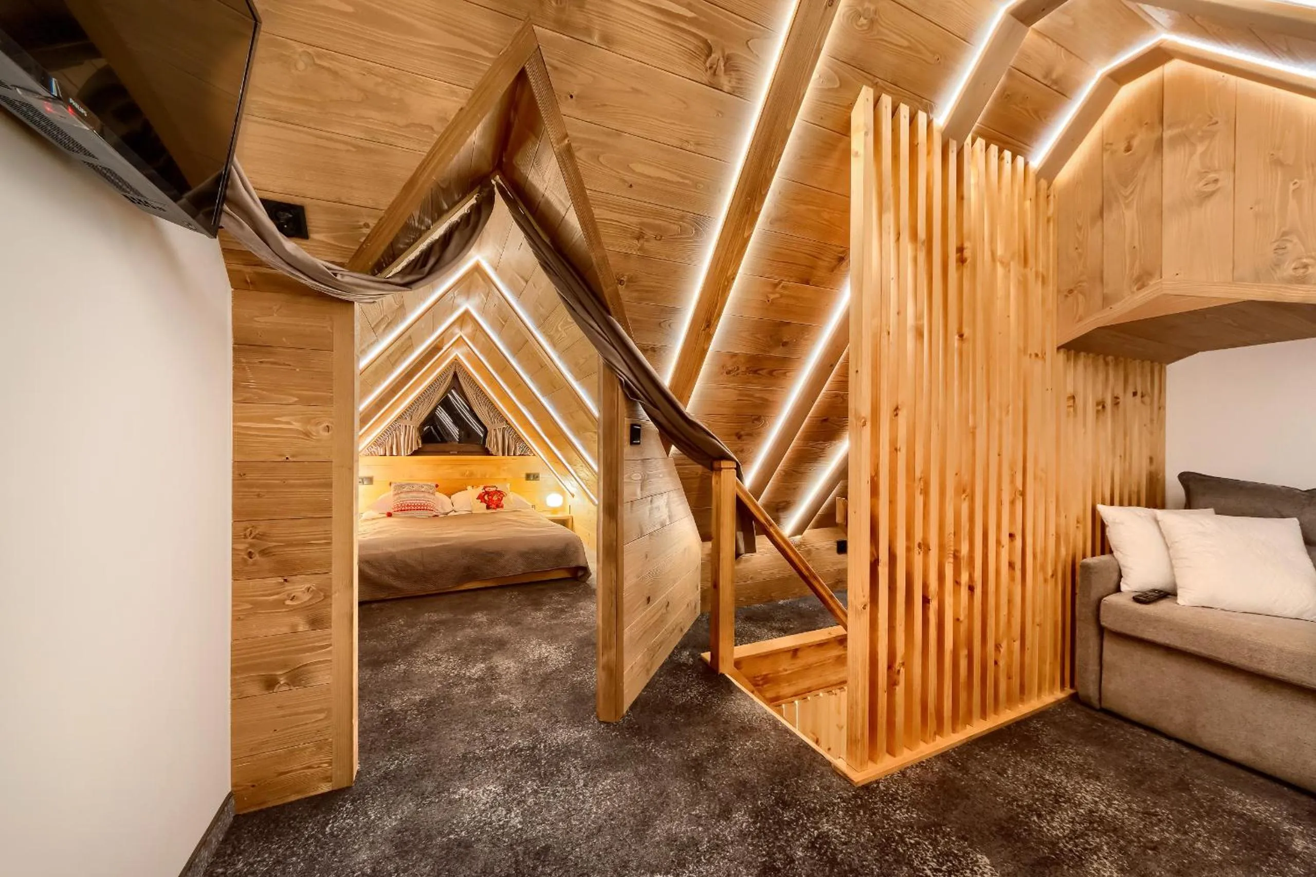 Bed in Apartamenty Willa Kamila Zakopane z Jacuzzi