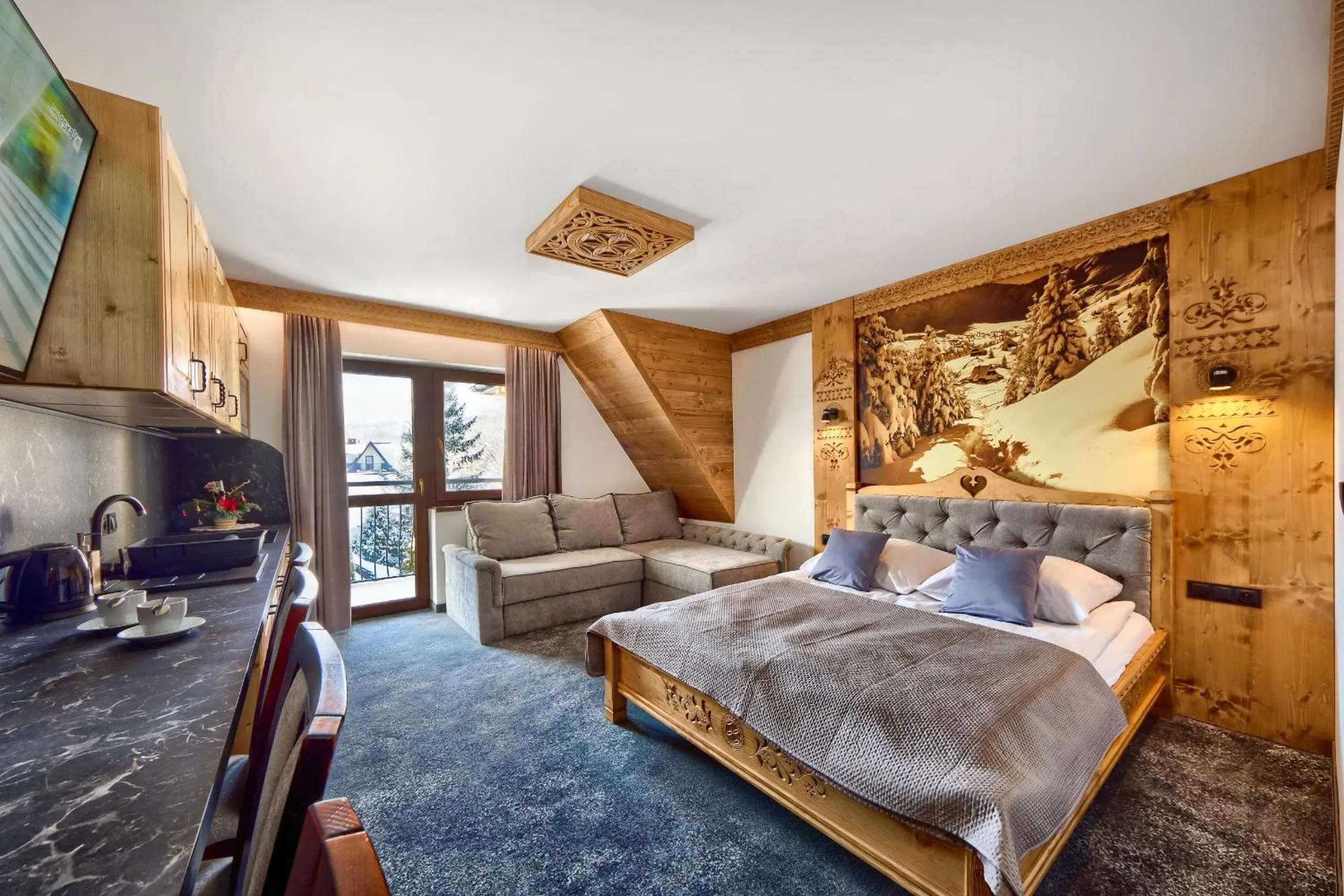 Bed in Apartamenty Willa Kamila Zakopane z Jacuzzi