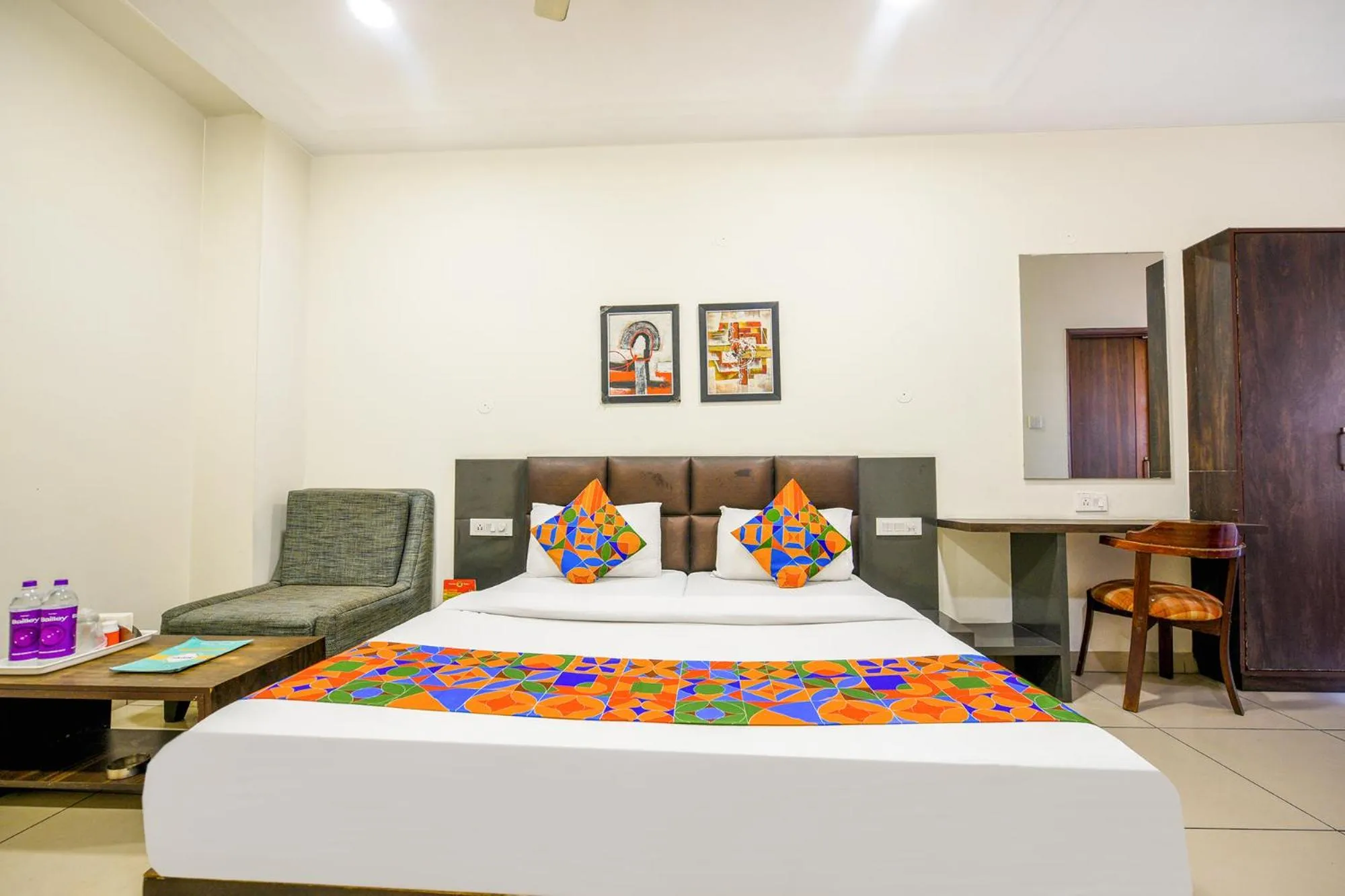Bed in FabHotel Nanda Near Ludhiana Junction Railway Station