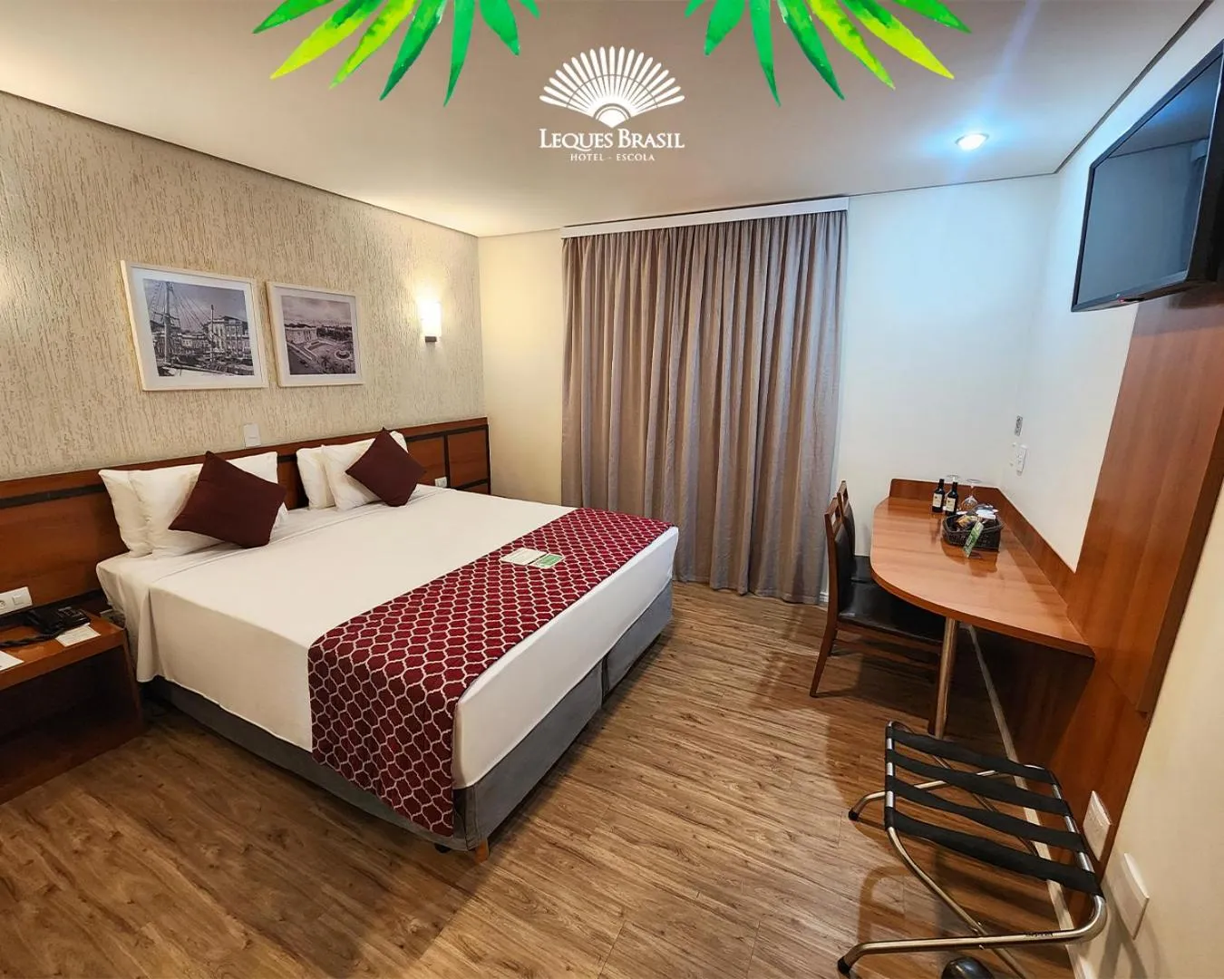 Bed in Leques Brasil Hotel Escola