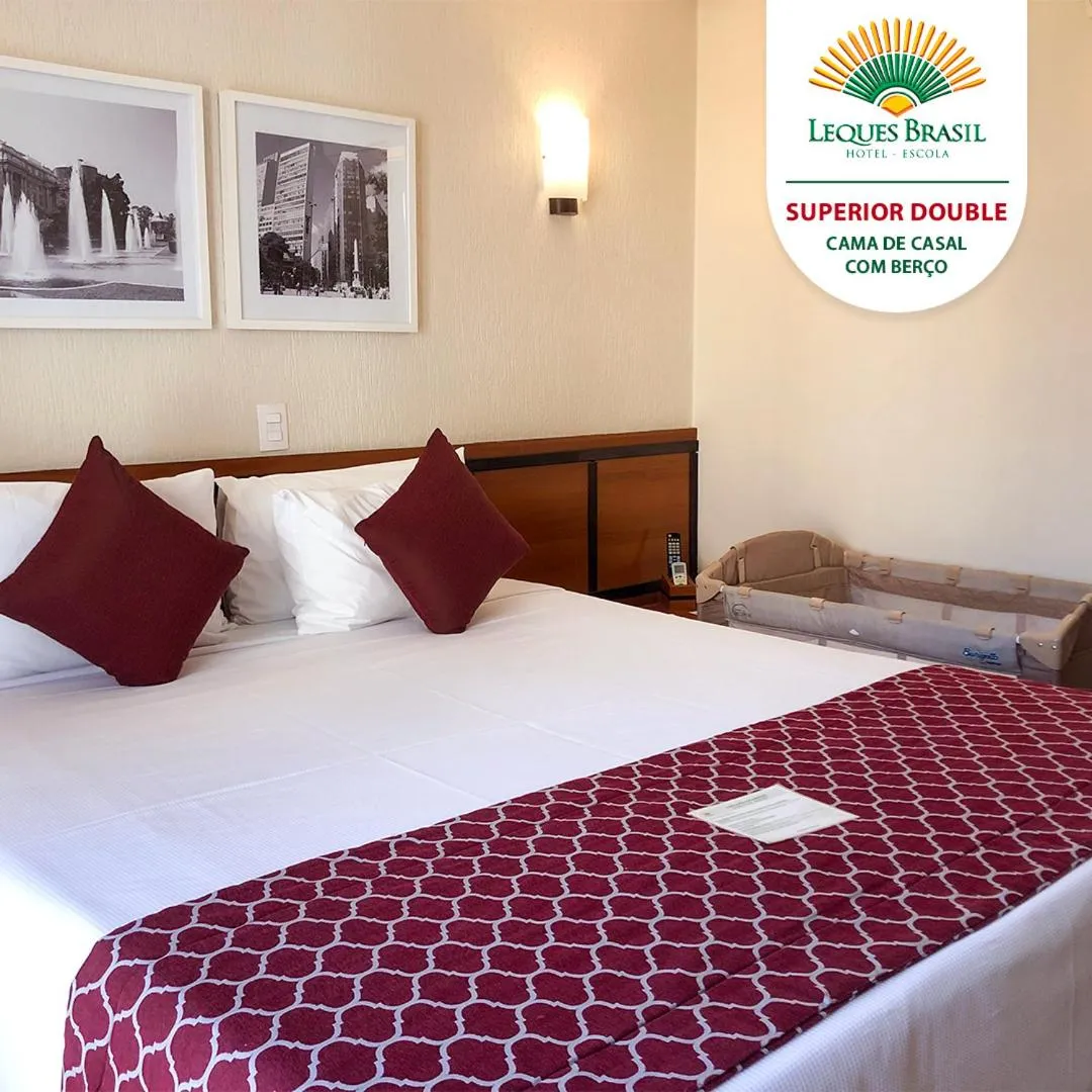 Bed in Leques Brasil Hotel Escola