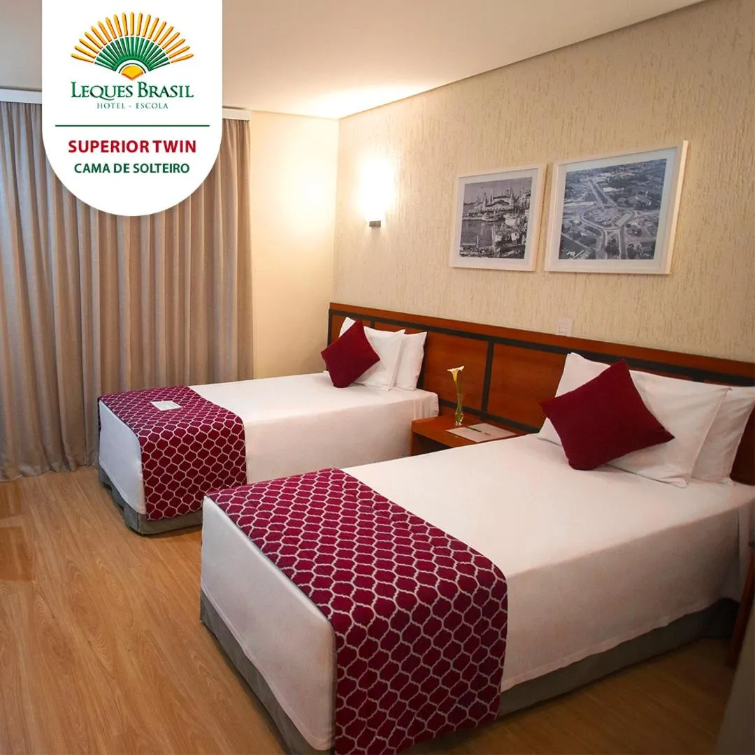 Bed in Leques Brasil Hotel Escola