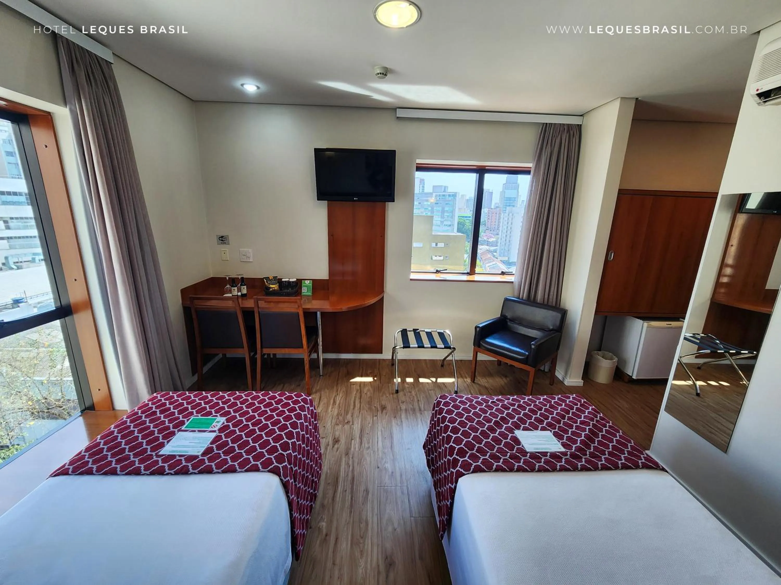 Bed in Leques Brasil Hotel Escola