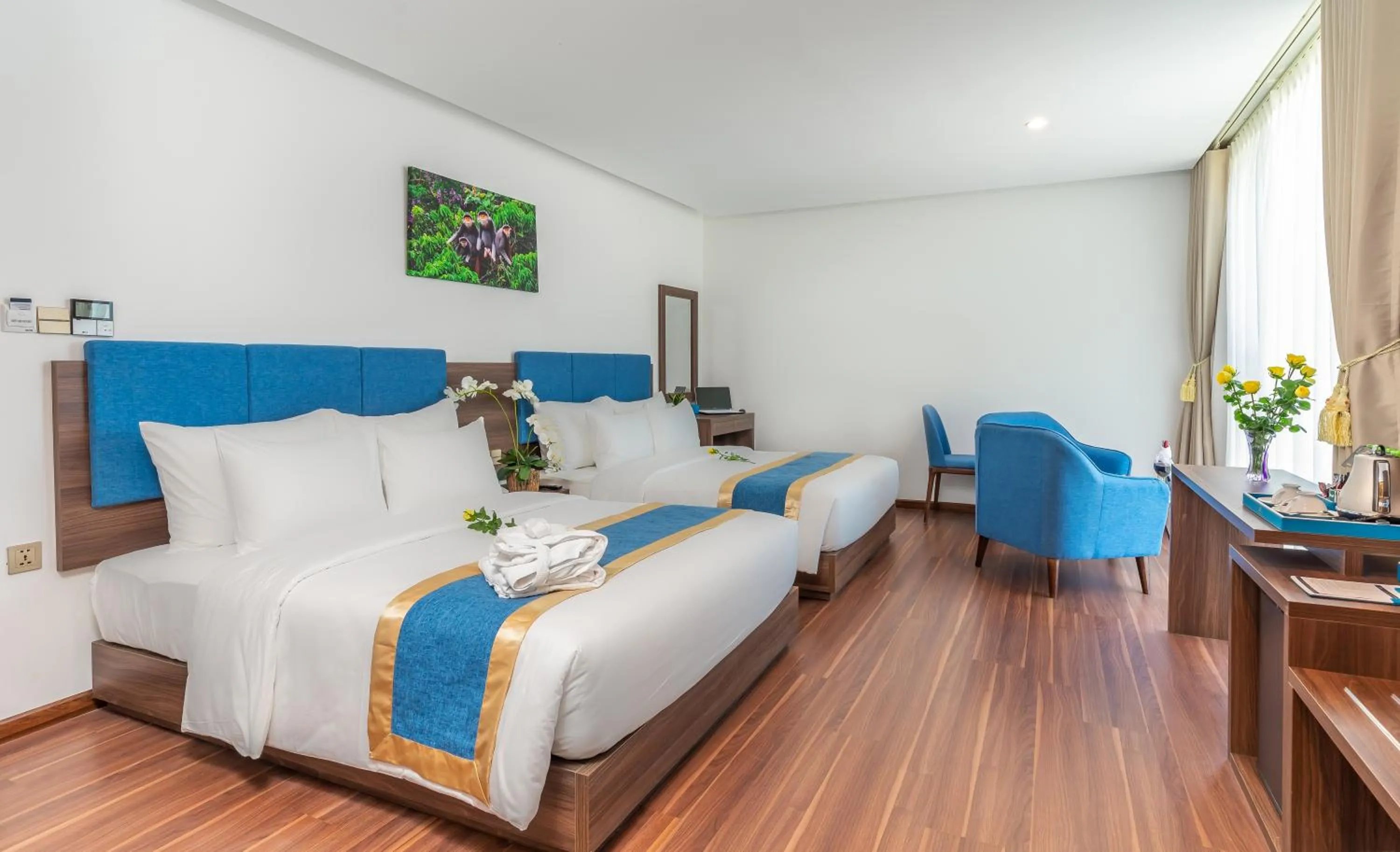 Bed in Grand Gold Hotel