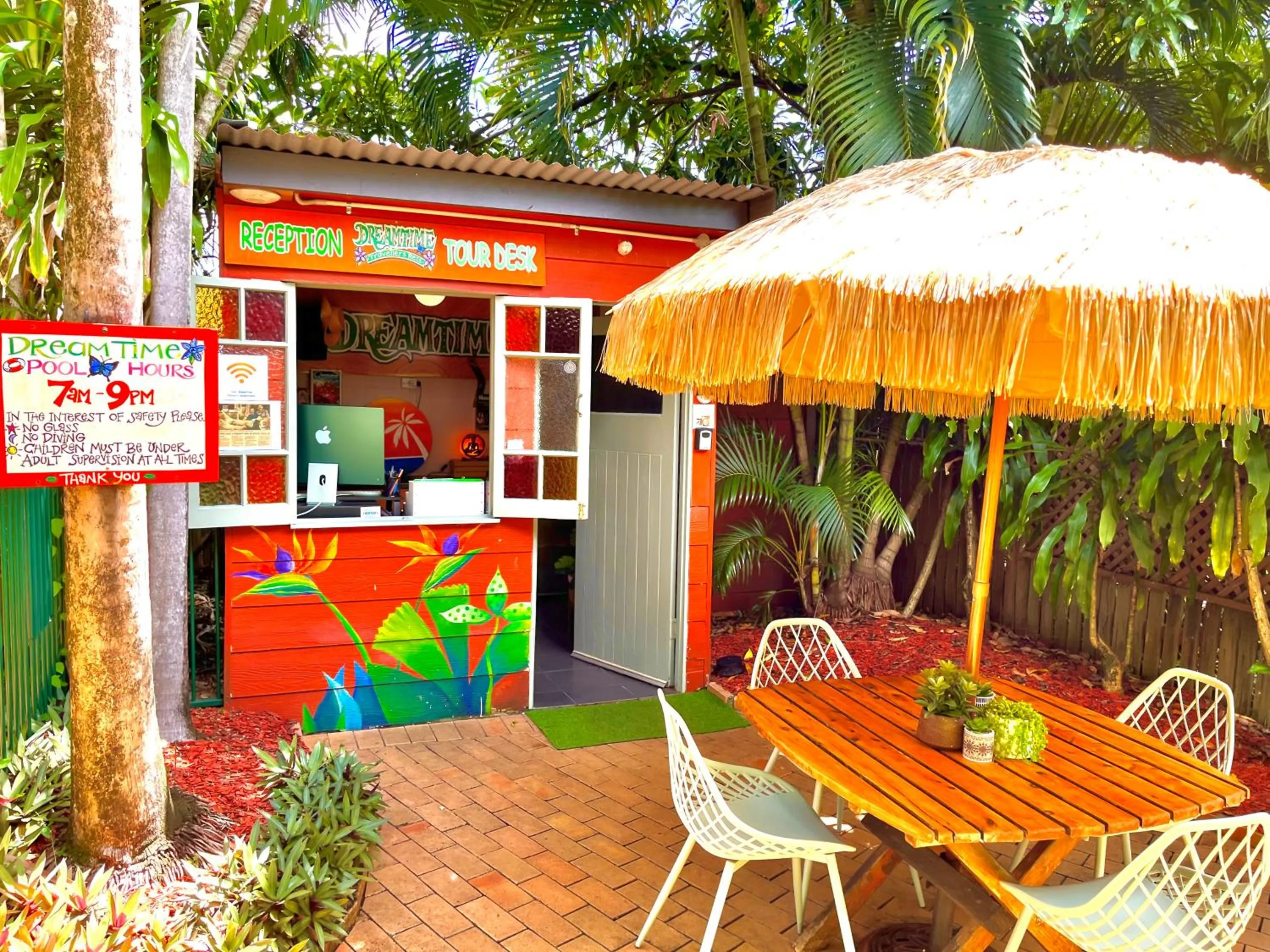 Lobby or reception in Dreamtime Hostel