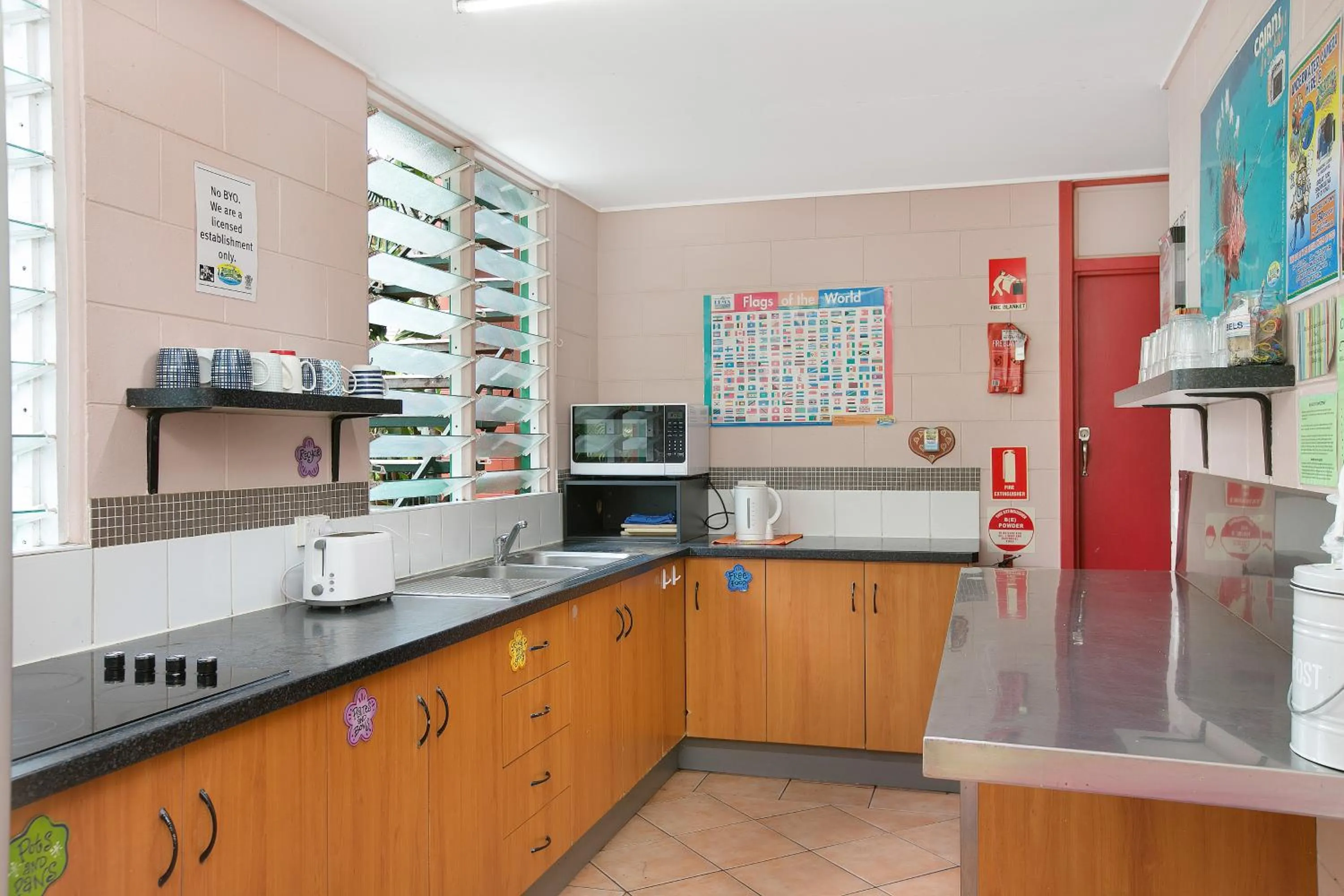 Communal kitchen in Dreamtime Hostel