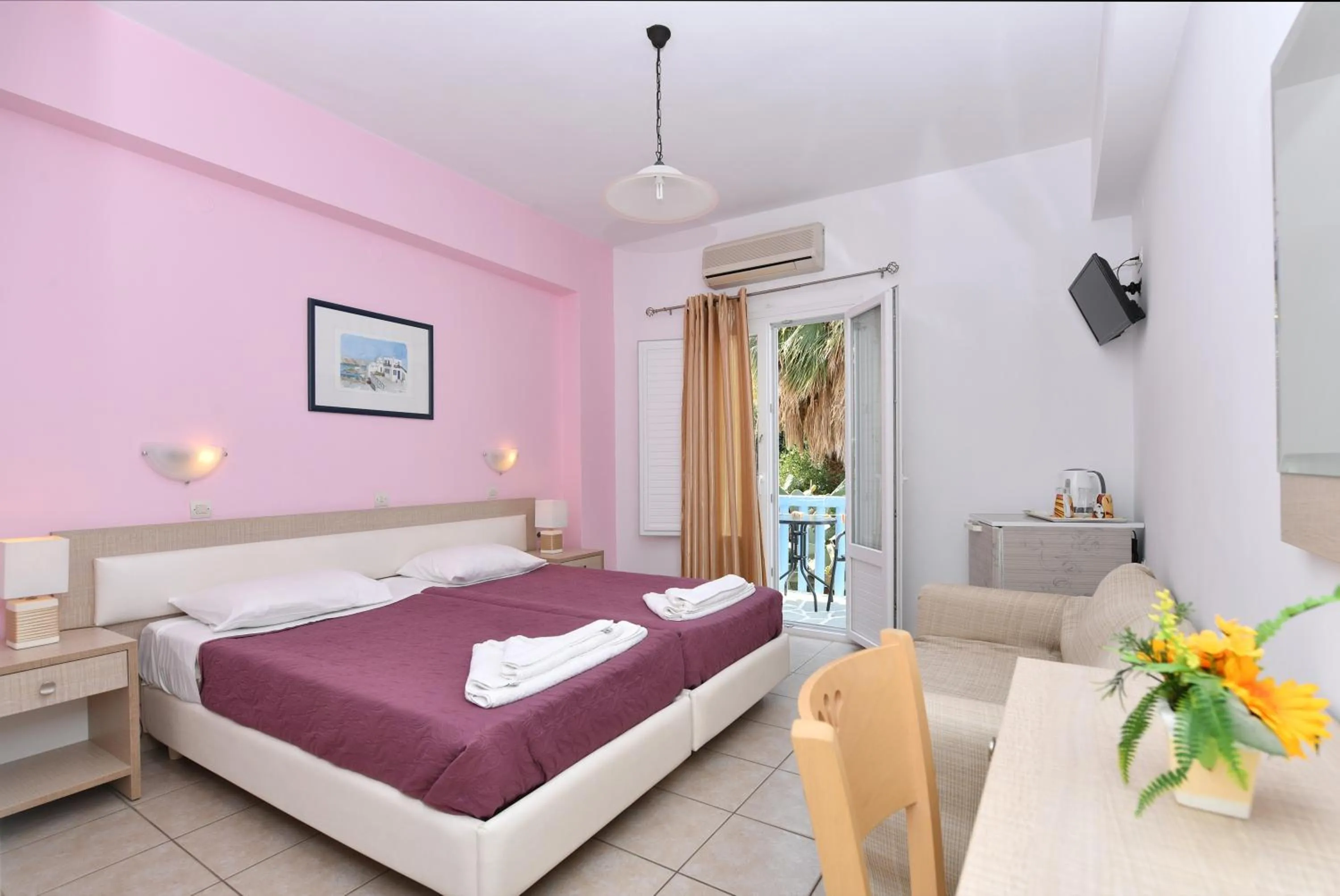 Coffee/tea facilities, Bed in Villa Katerina