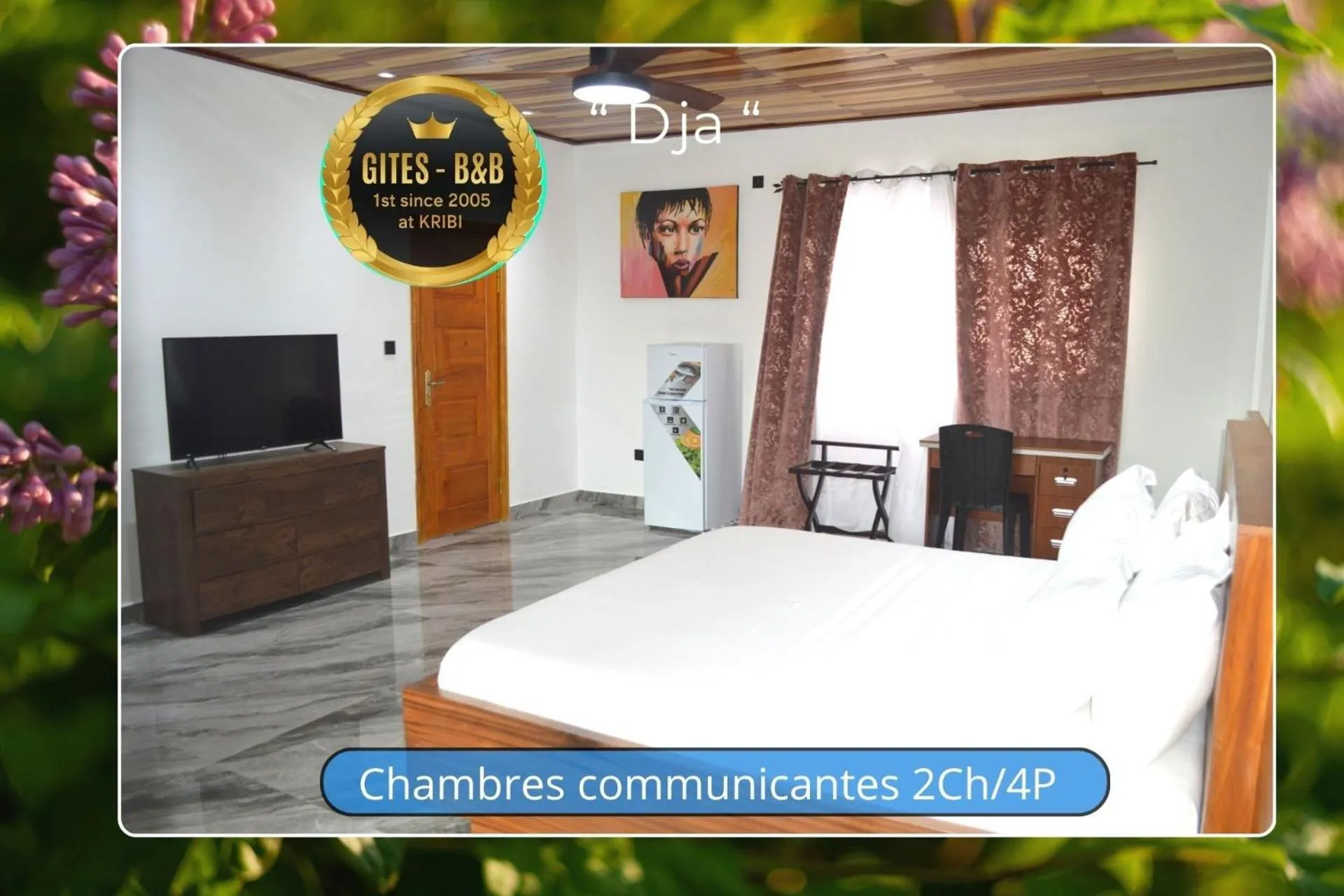 Bedroom, Bed in Hôtel Restaurant Gites Kribi