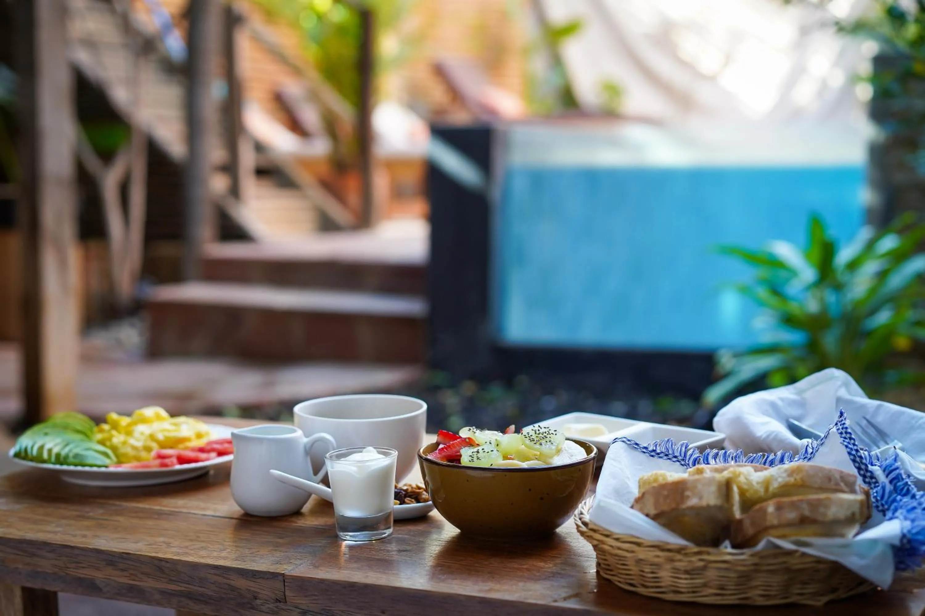 Pool view in Eco Lodge Mancora