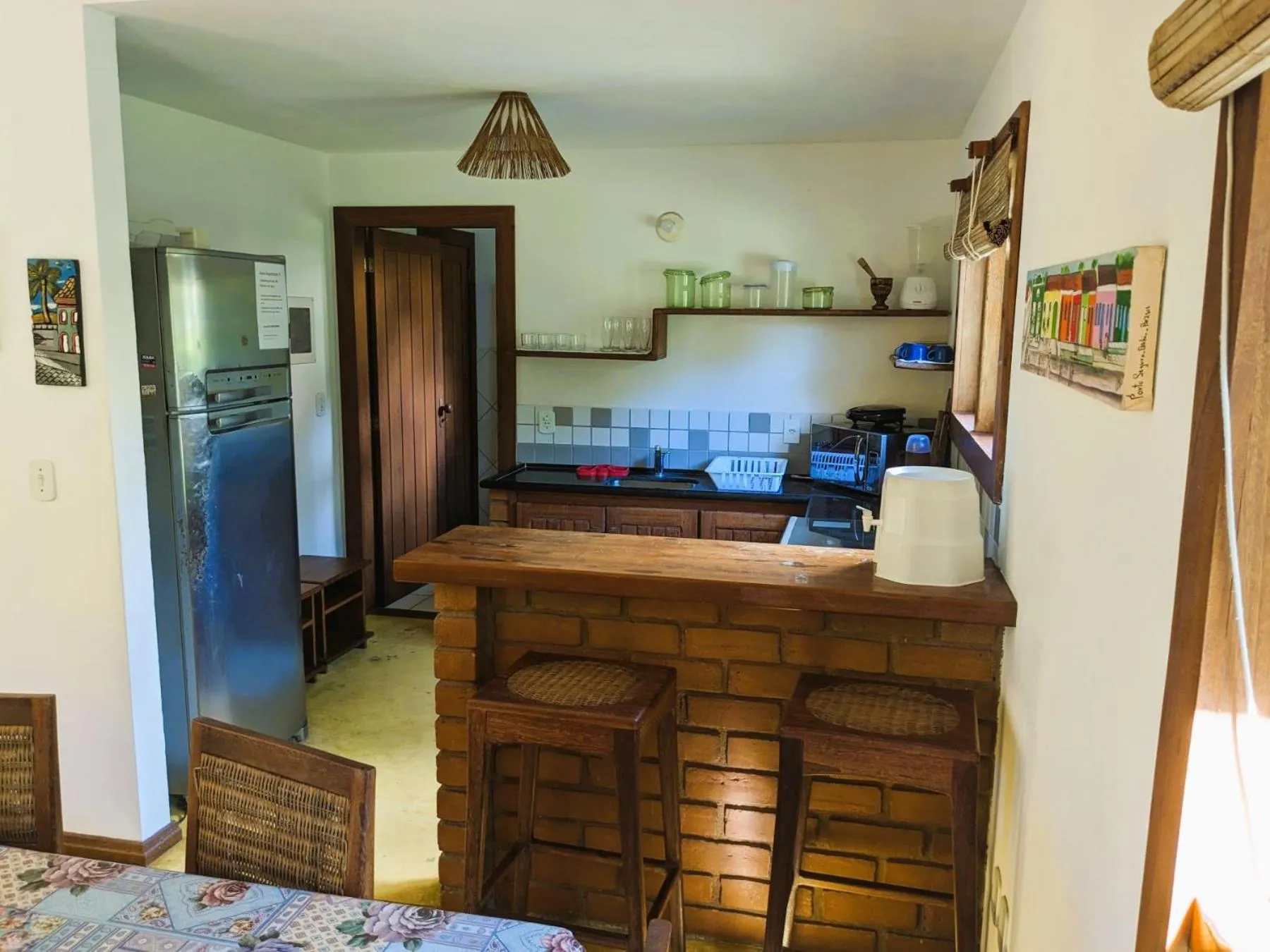 Kitchen or kitchenette in Residence Maria Vittoria Praia Arraial