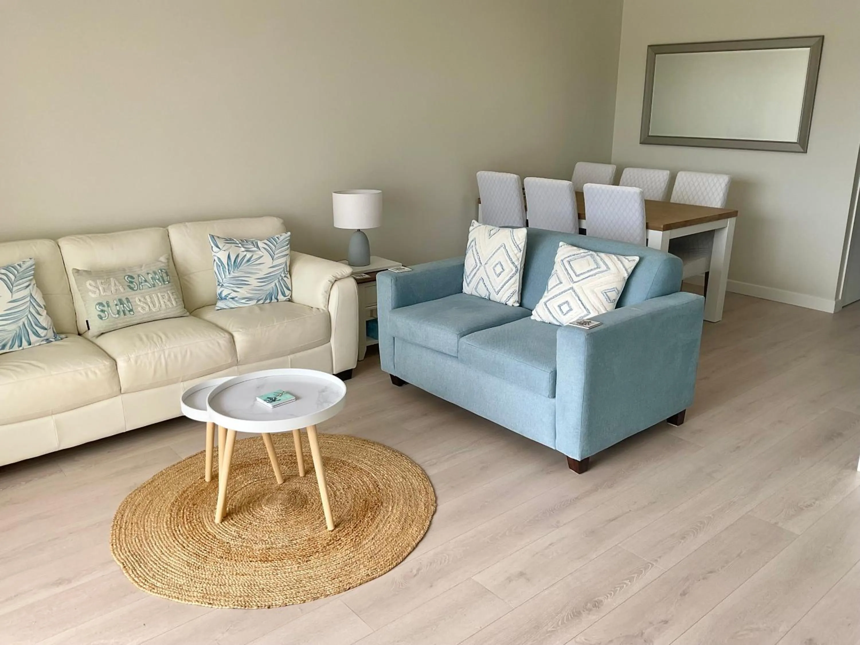 Living room in Pelican Cove Waterfront Apartment