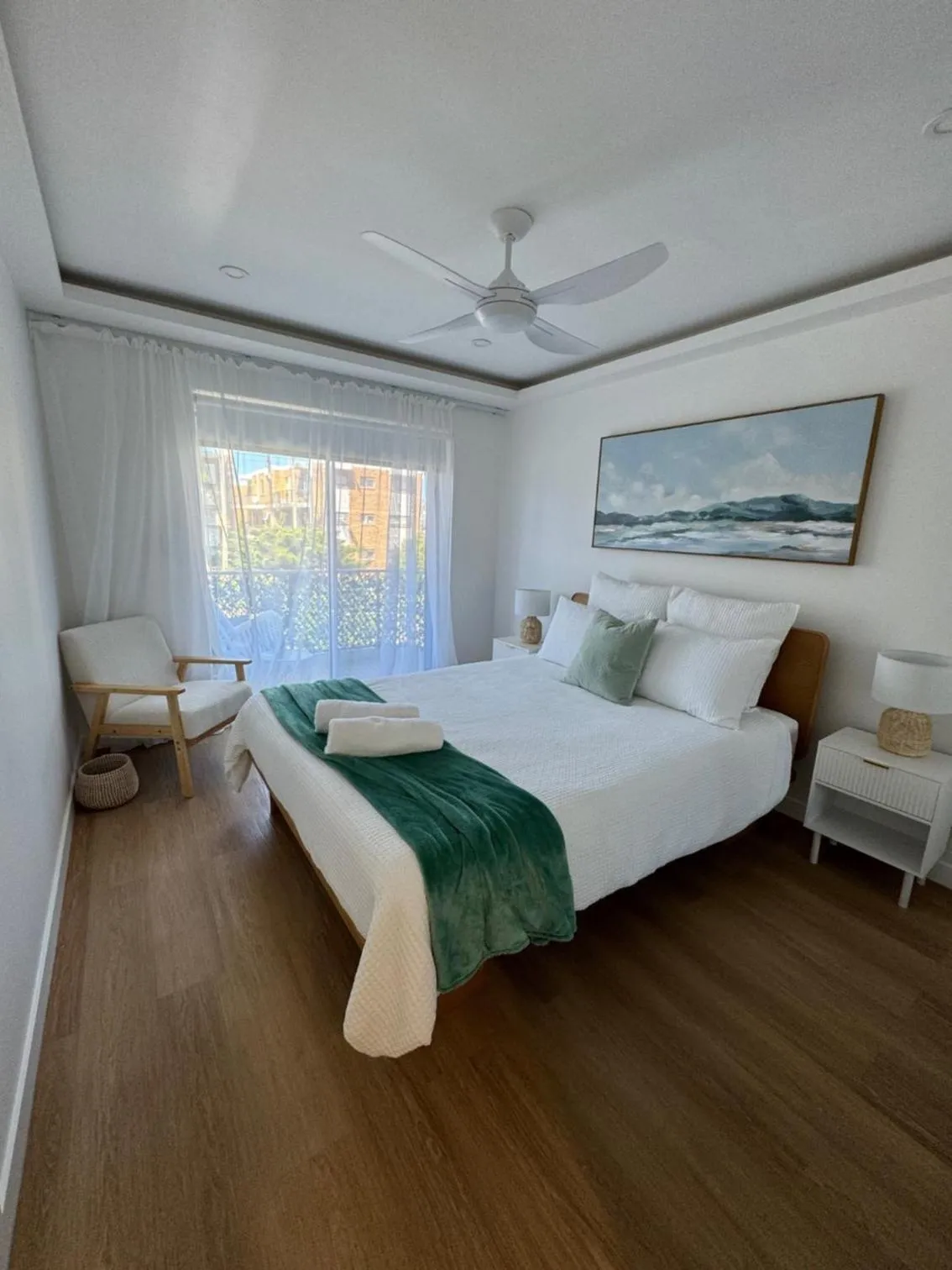 Bed in Pelican Cove Waterfront Apartment