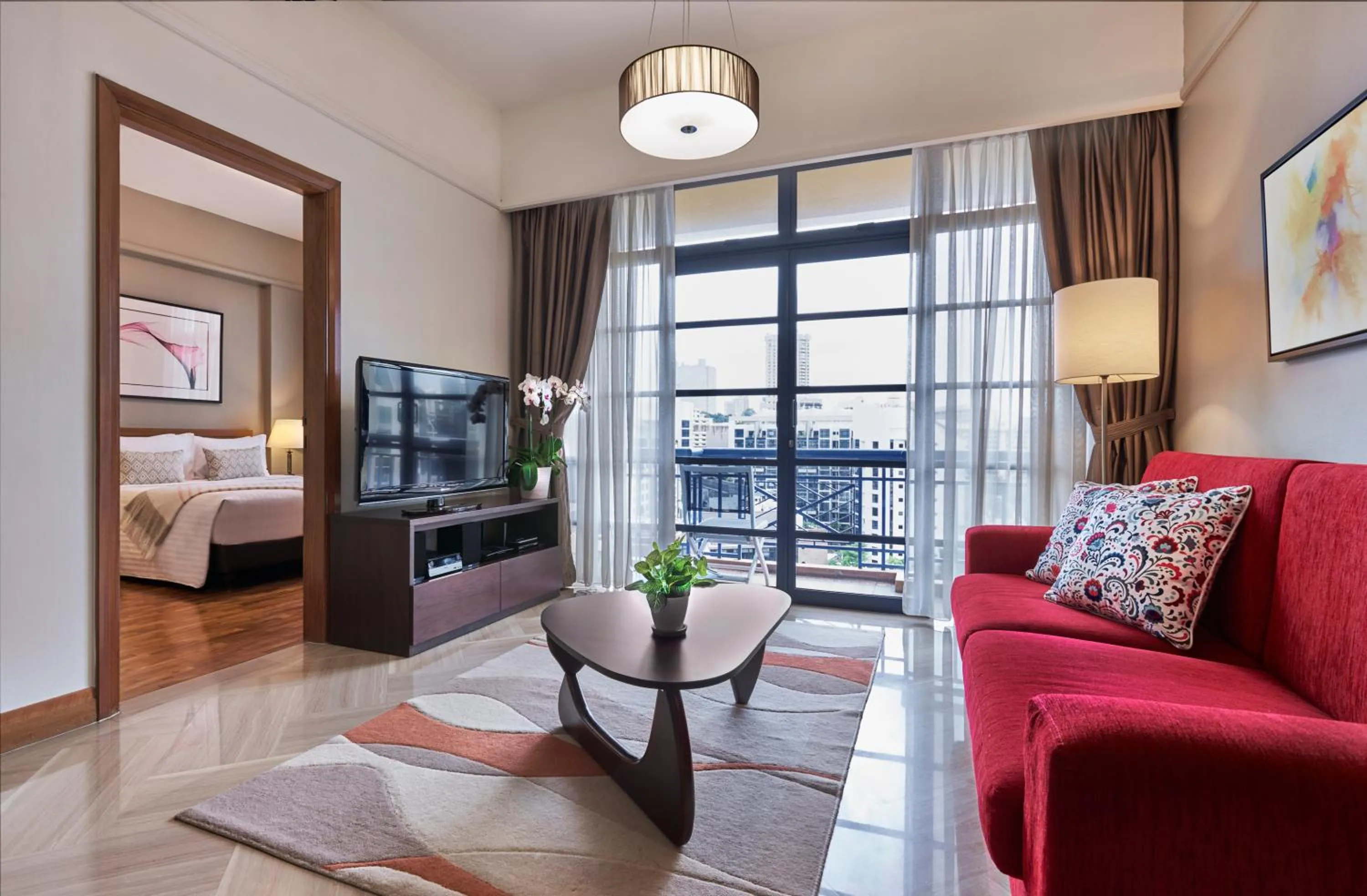 Living room, Bed in Village Residence Robertson Quay by Far East Hospitality