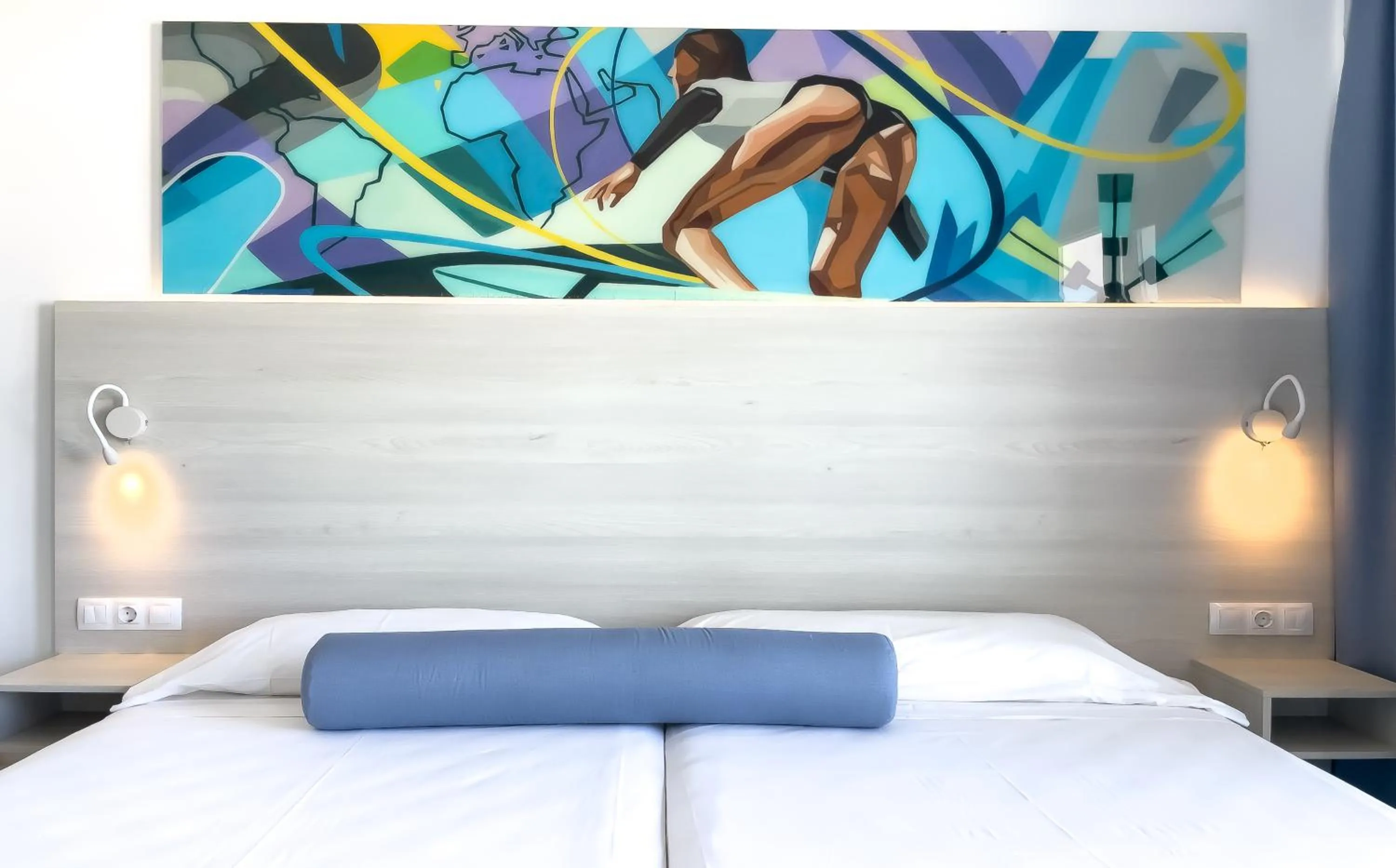 Decorative detail, Bed in Corralejo Surfing Colors Hotel&Apartments