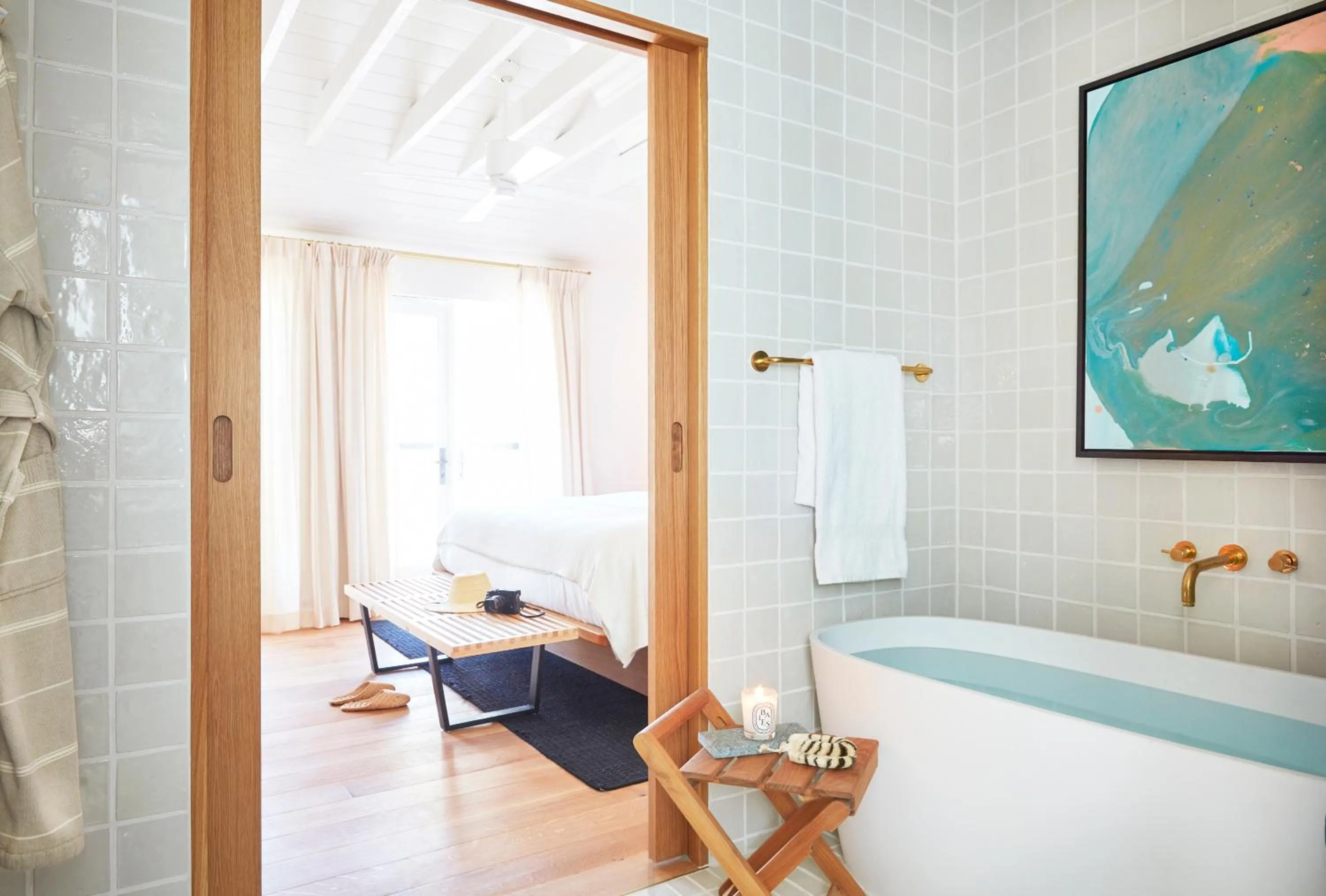 Bathroom, Bed in Hotel Joaquin