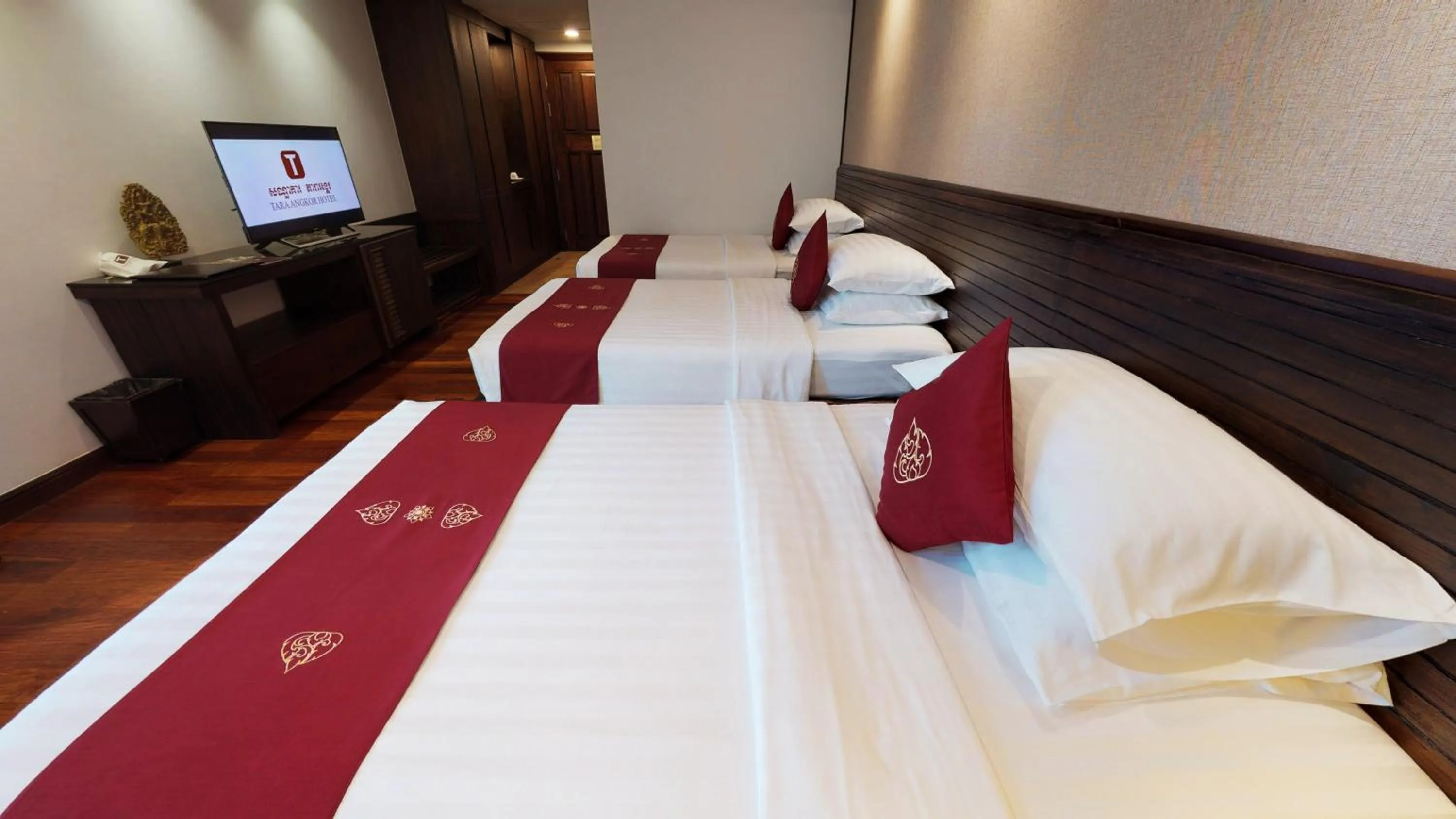 Bed in Tara Angkor Hotel