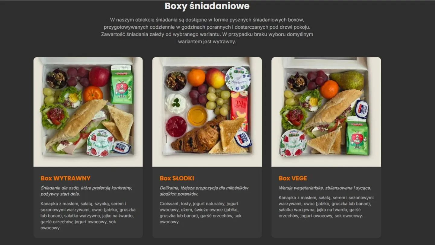 Food and drinks in Hotel TM