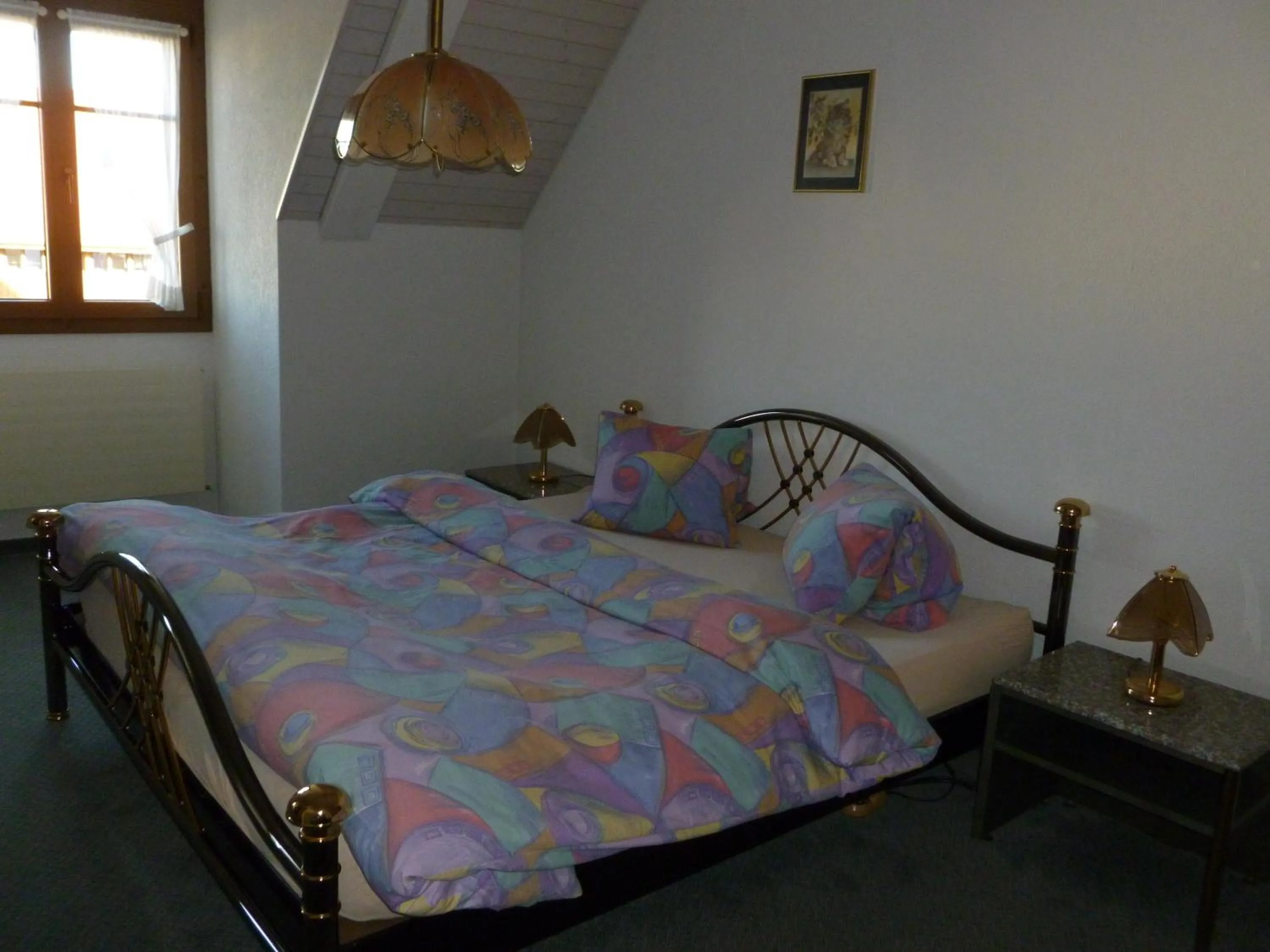 Bed in Hotel Restaurant Schiff