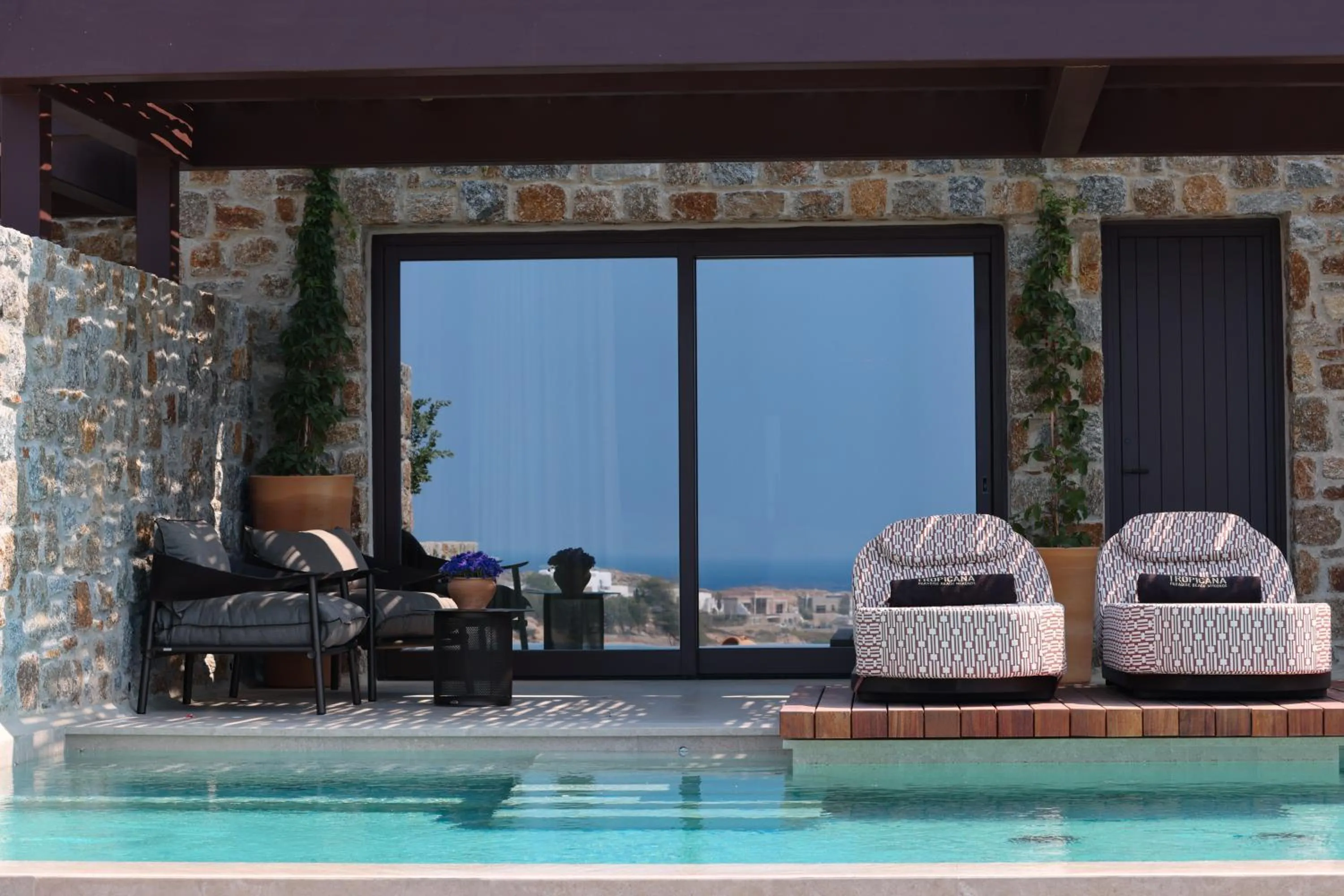 Swimming pool in Tropicana Hotel , Suites & Villas Mykonos