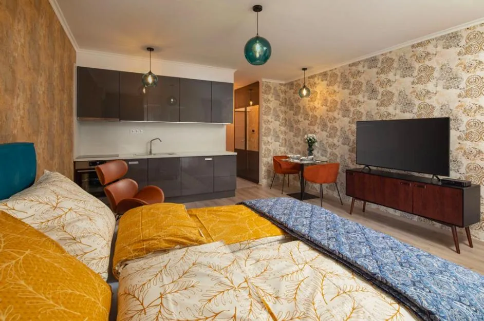 Living room, Bed in Vision Apartments Budapest