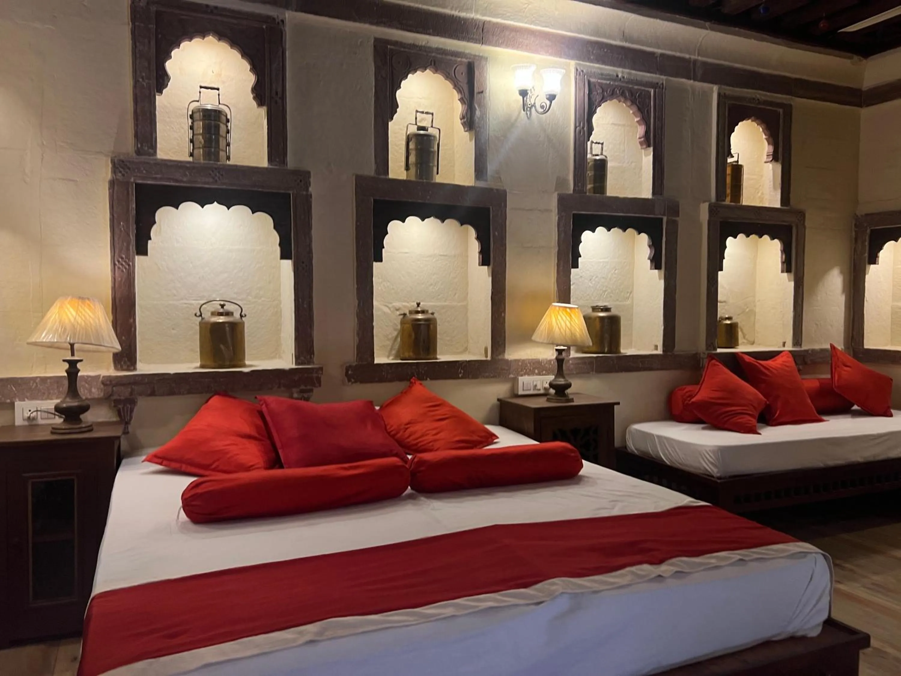 Bed in Juna Mahal Boutique Home Stay
