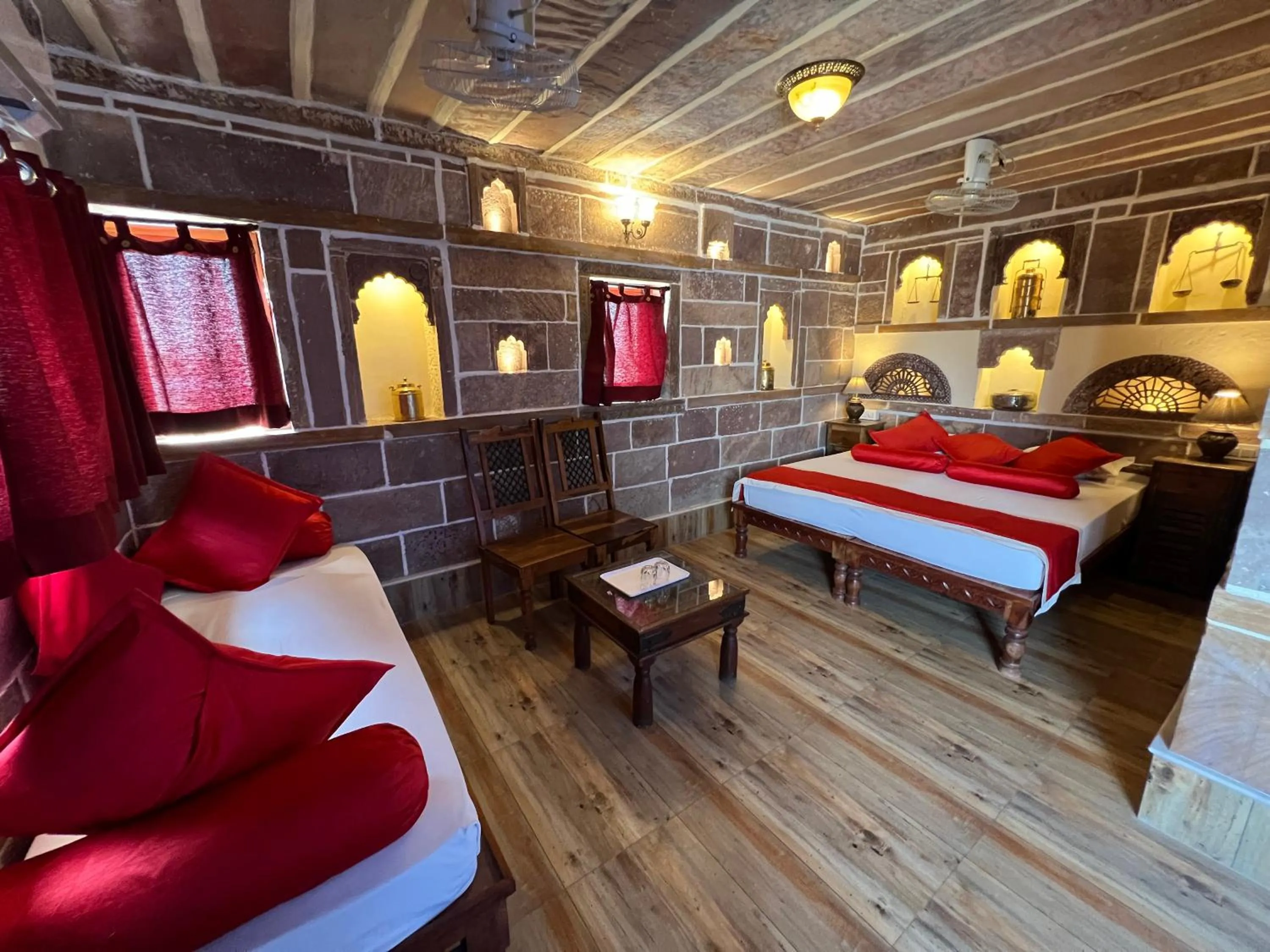 Bed in Juna Mahal Boutique Home Stay