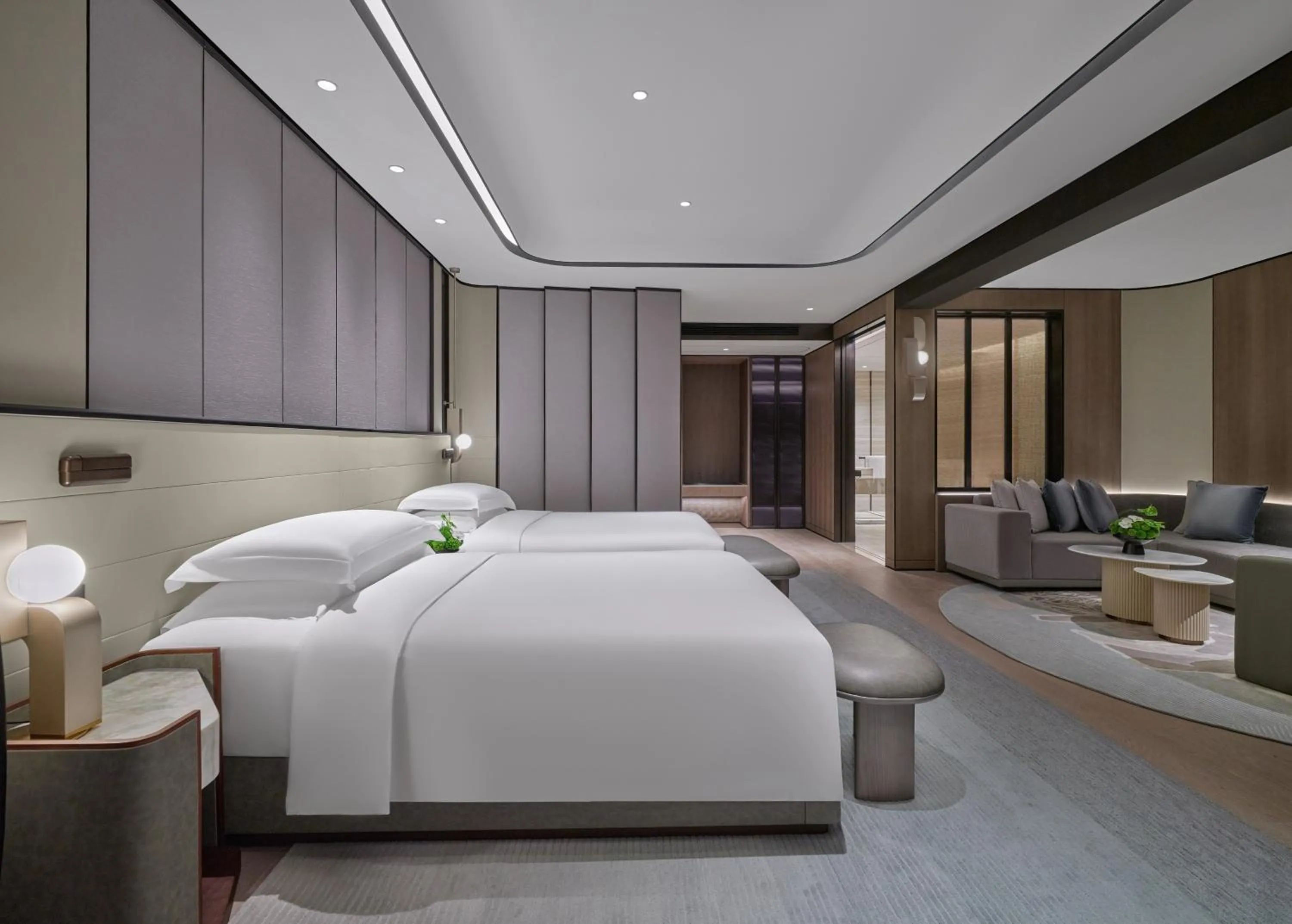 Bedroom, Bed in InterContinental Shanghai Harbour City by IHG