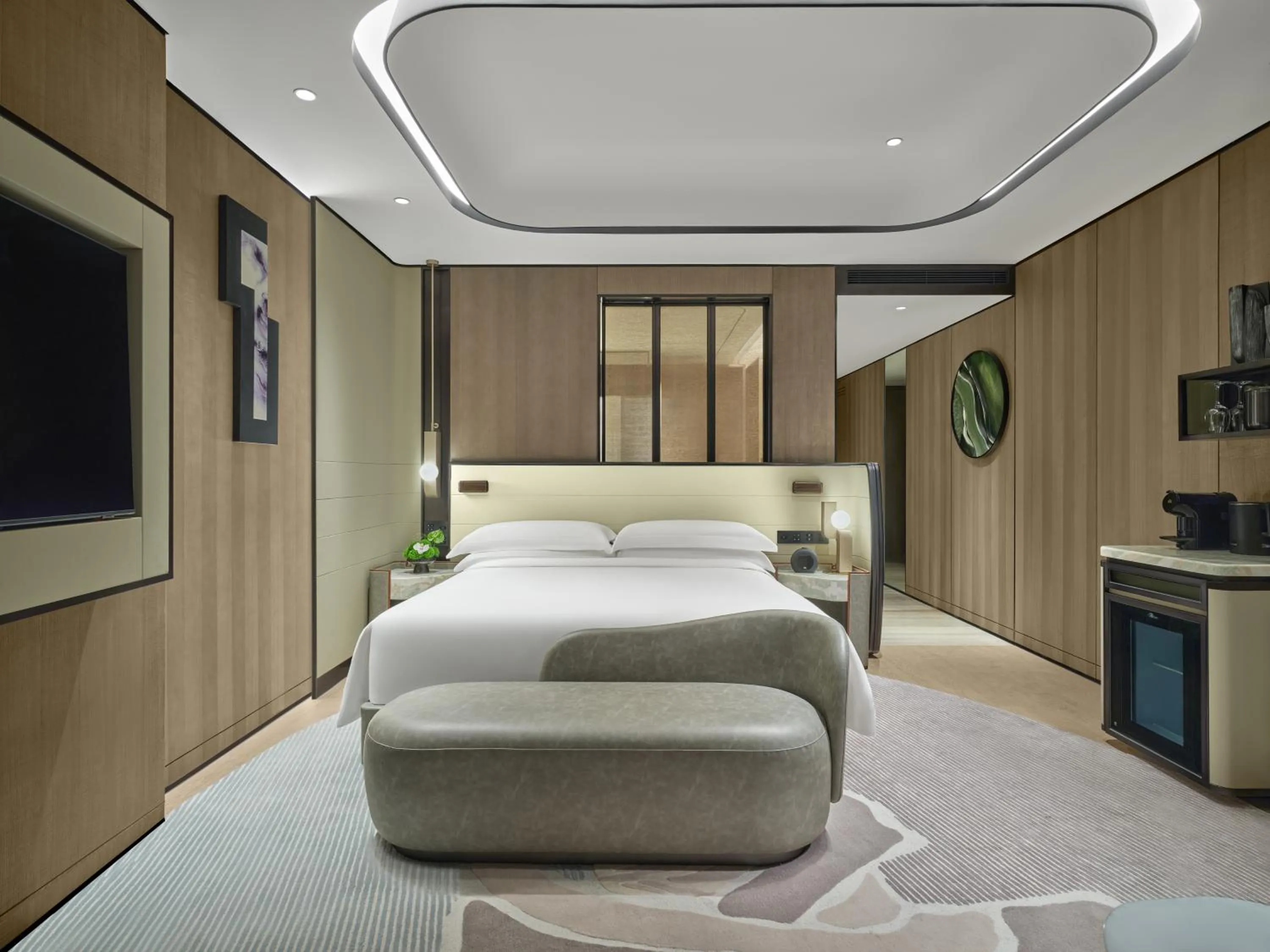 Bedroom, Bed in InterContinental Shanghai Harbour City by IHG