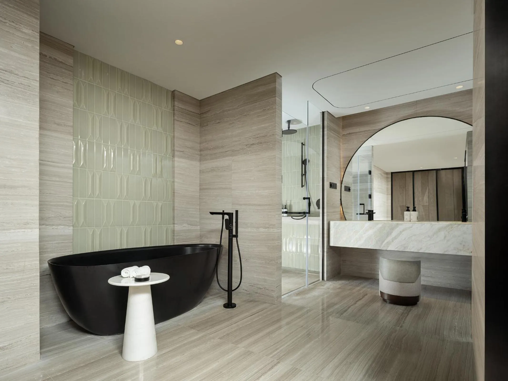 Bathroom in InterContinental Shanghai Harbour City by IHG