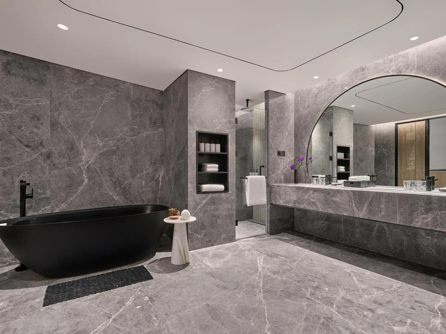 Bathroom in InterContinental Shanghai Harbour City by IHG