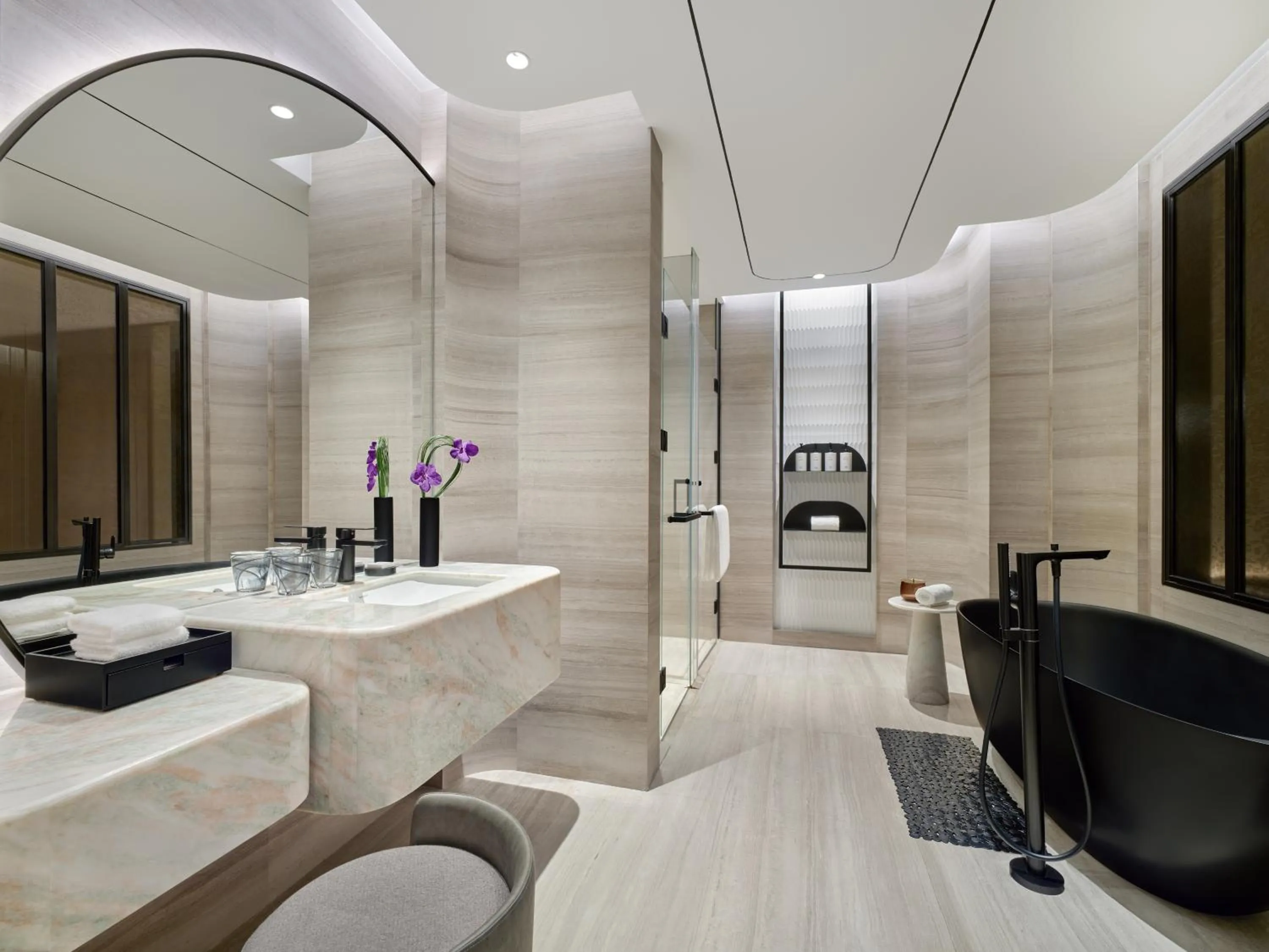 Bathroom in InterContinental Shanghai Harbour City by IHG