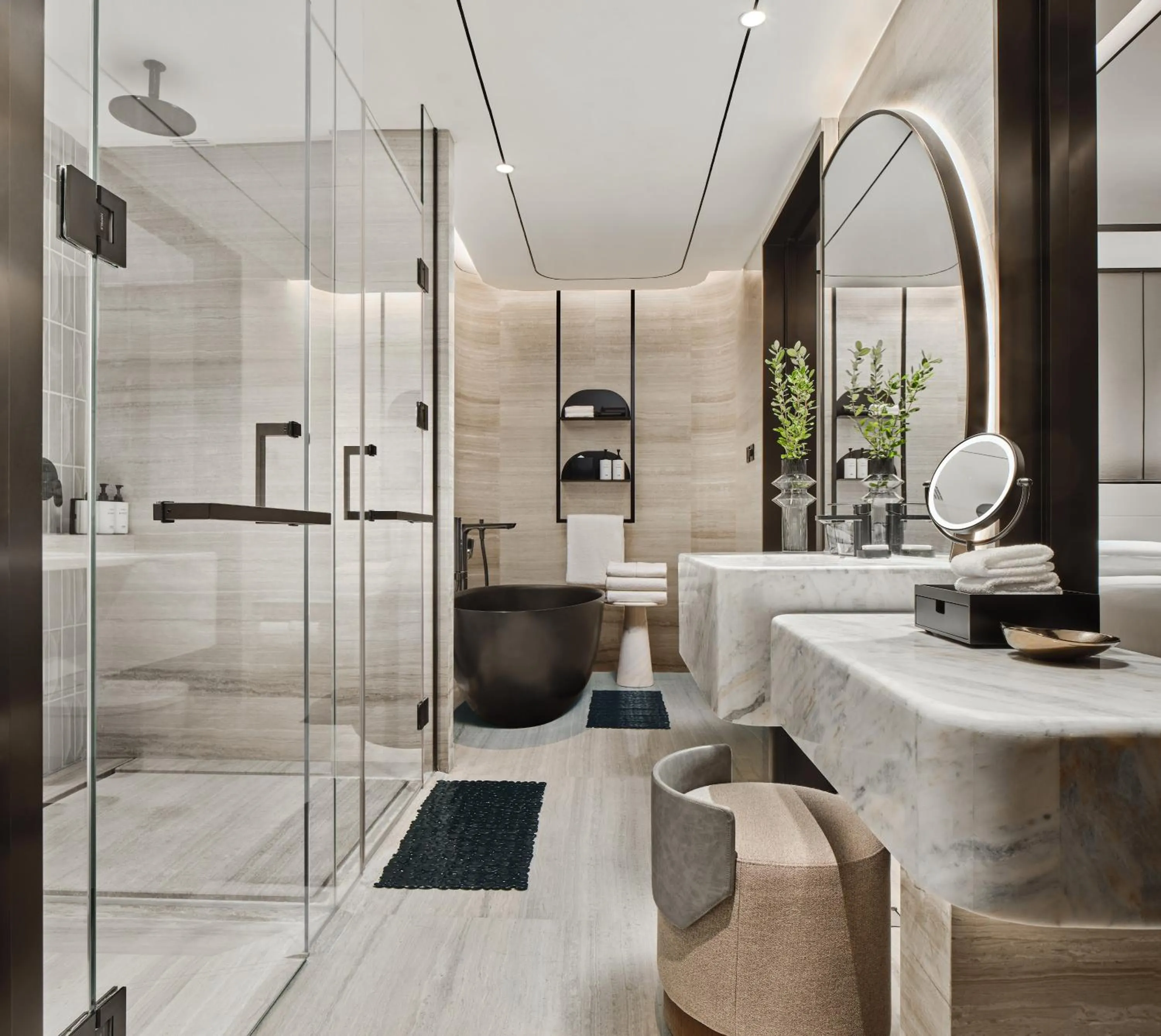 Bathroom in InterContinental Shanghai Harbour City by IHG