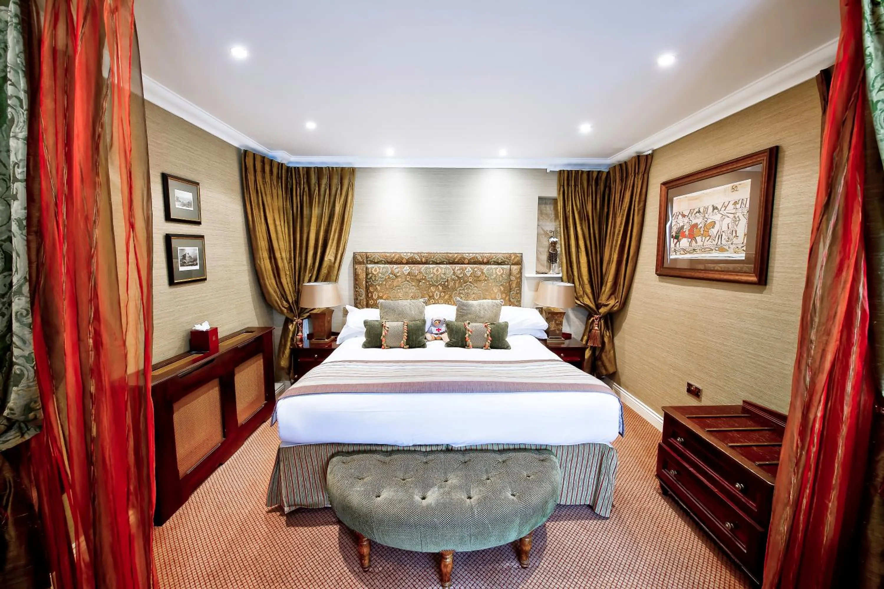 Bed in Langley Castle Hotel