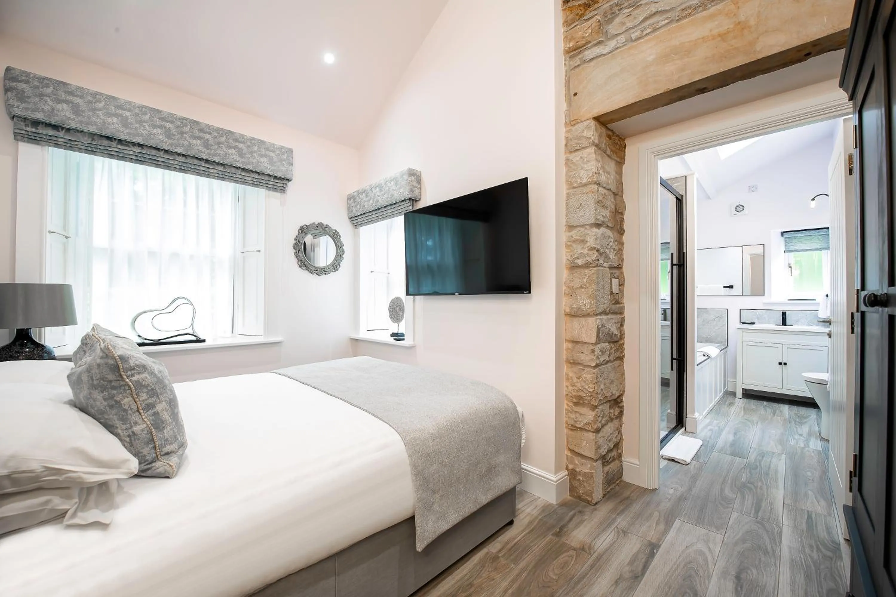 Bed in Langley Castle Hotel