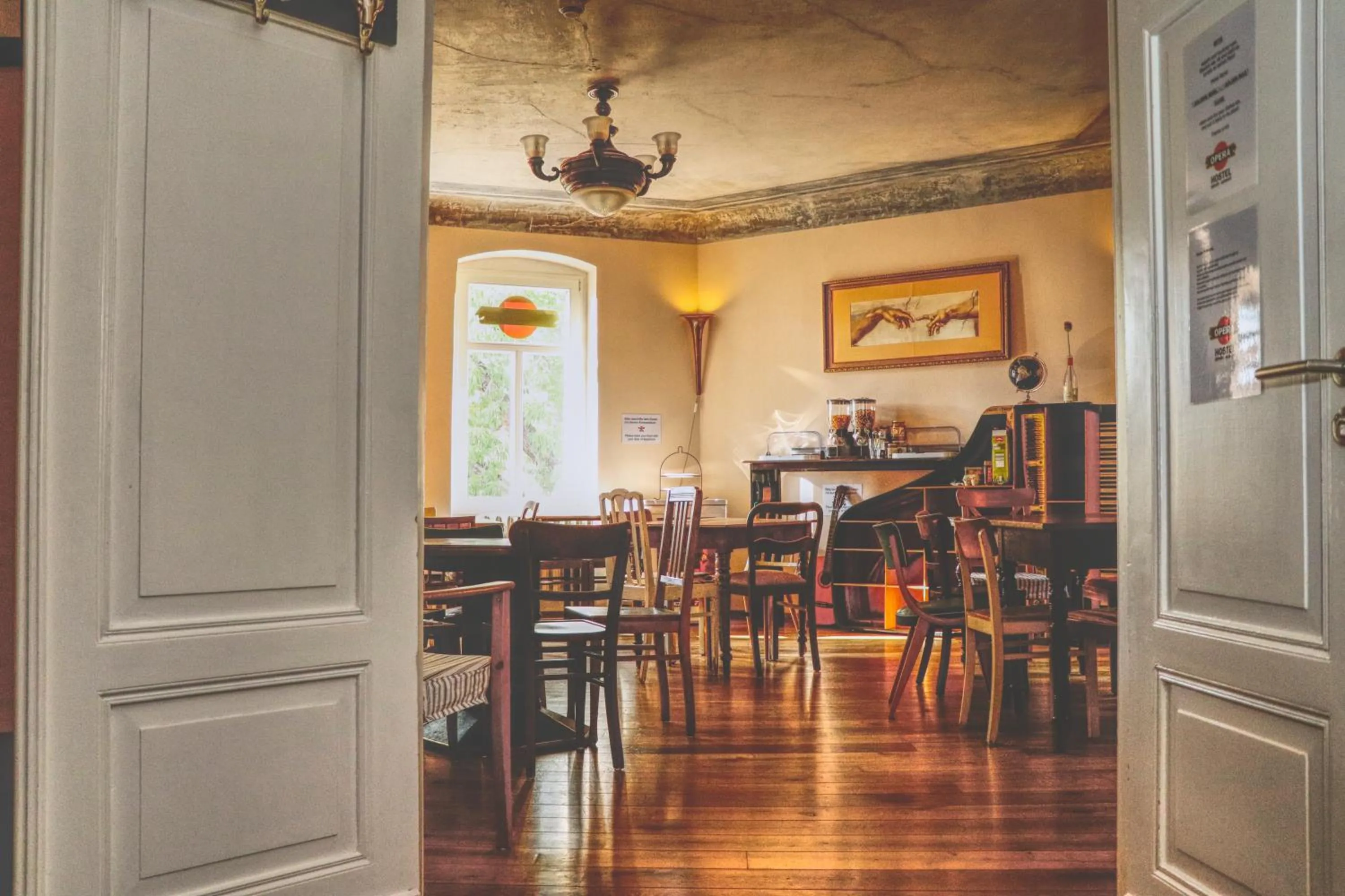 Communal kitchen in OPERA Hostel