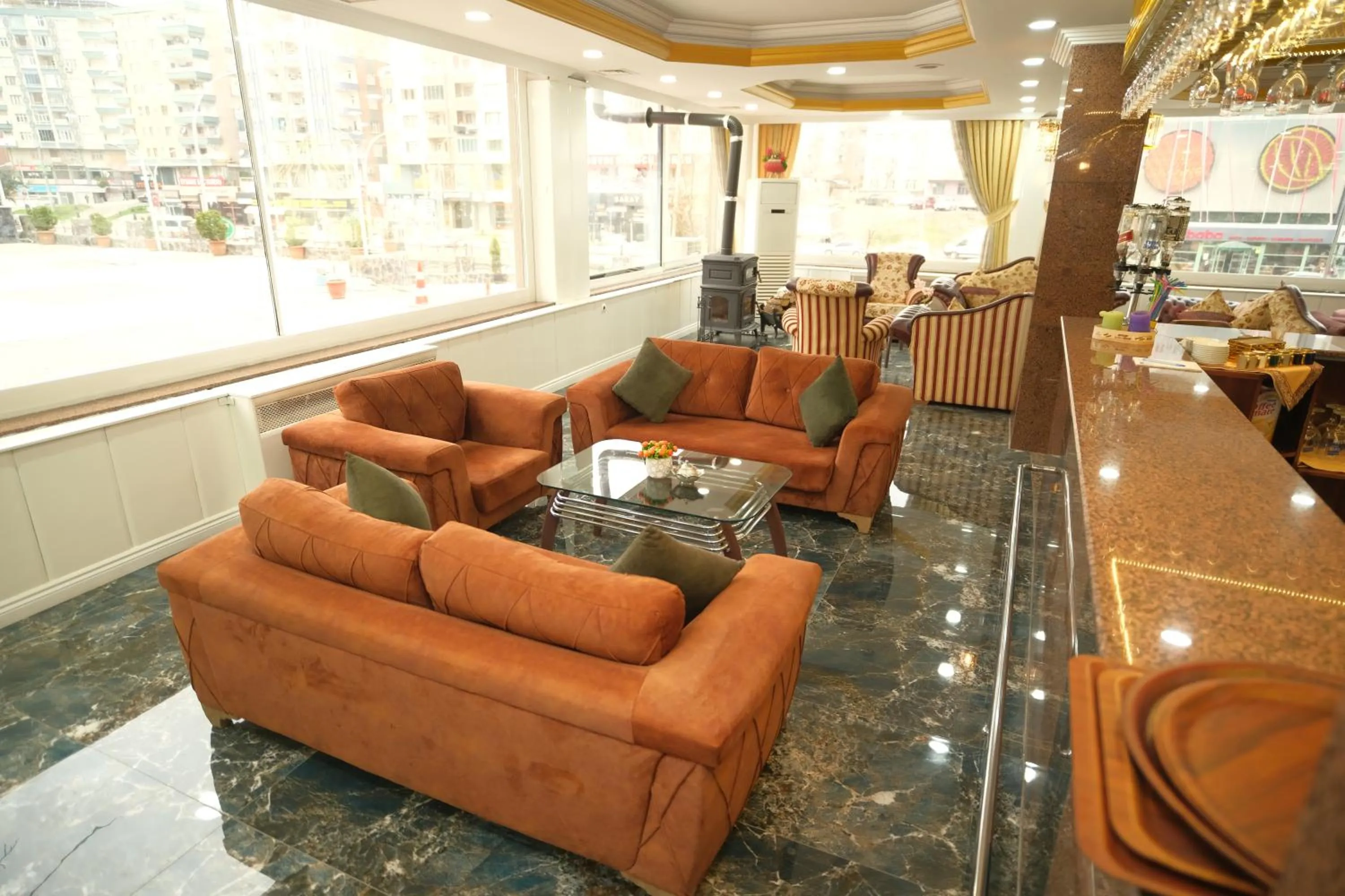 Seating area in Malabadi Hotel