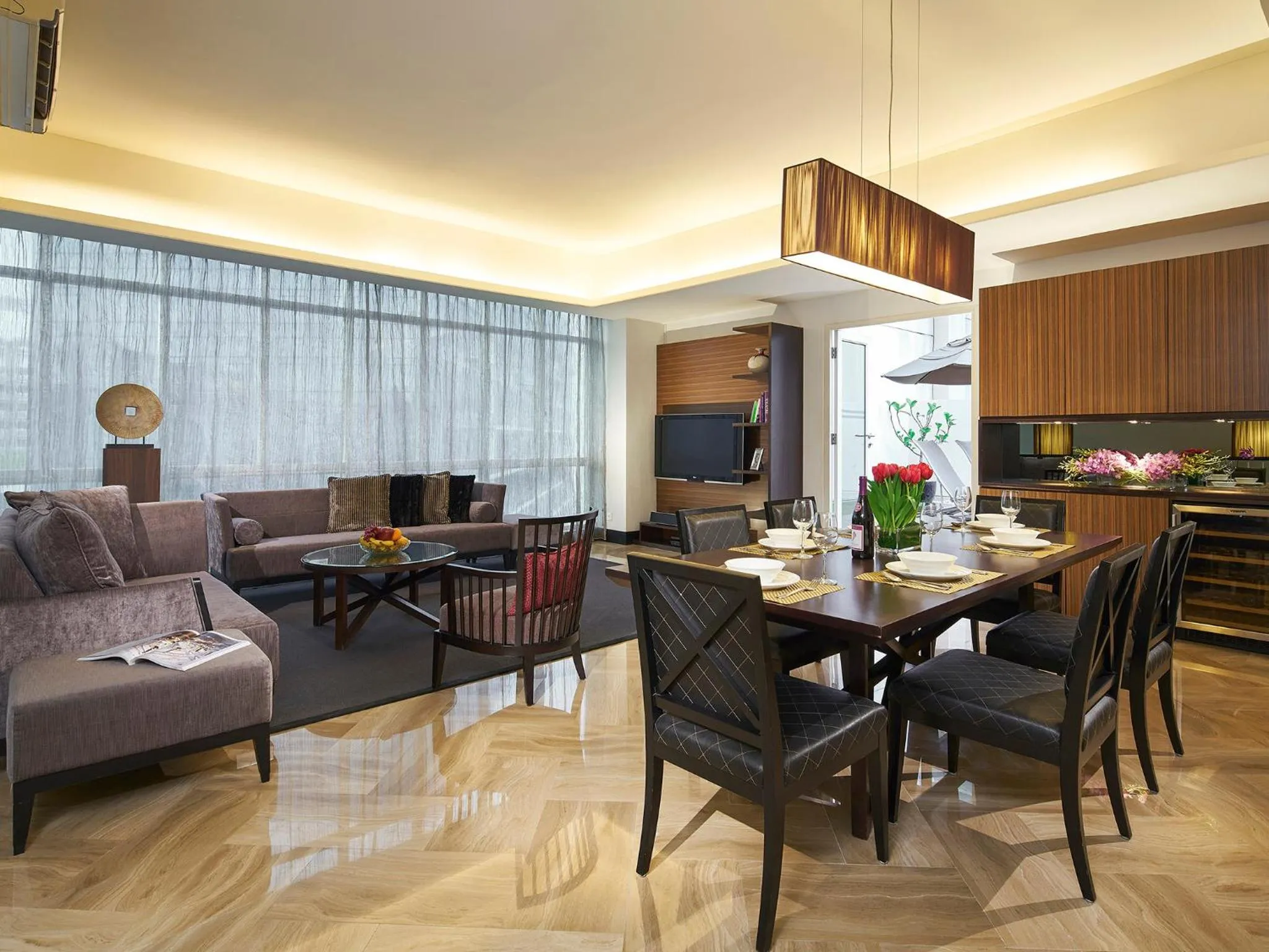Living room in Orchard Scotts Residences by Far East Hospitality