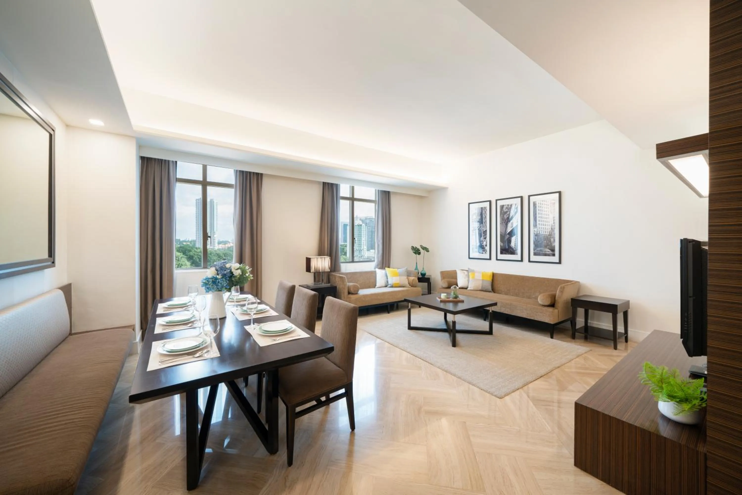 Living room in Orchard Scotts Residences by Far East Hospitality