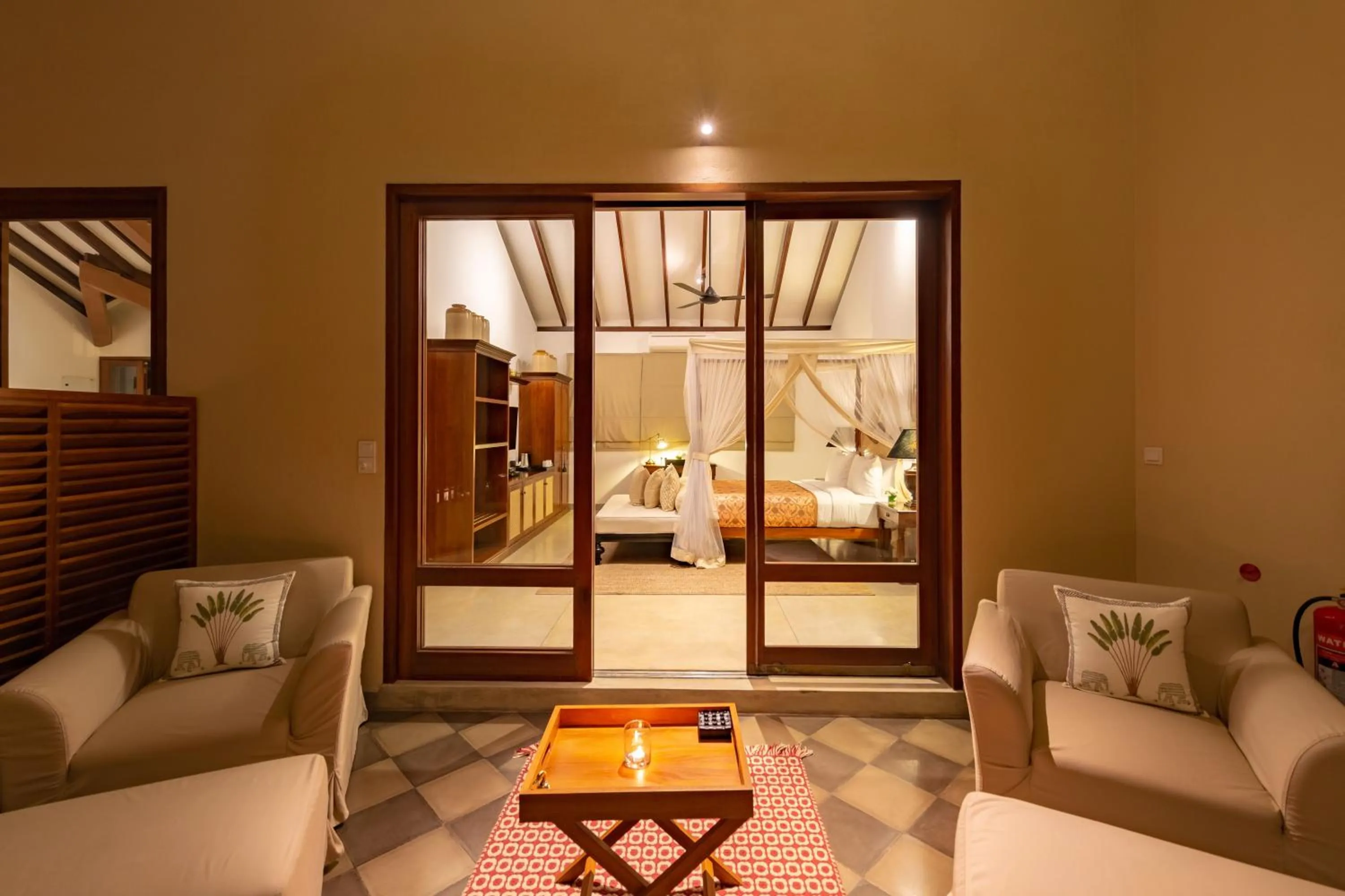 Seating area, Bed in Taru Villas The Long House - Bentota
