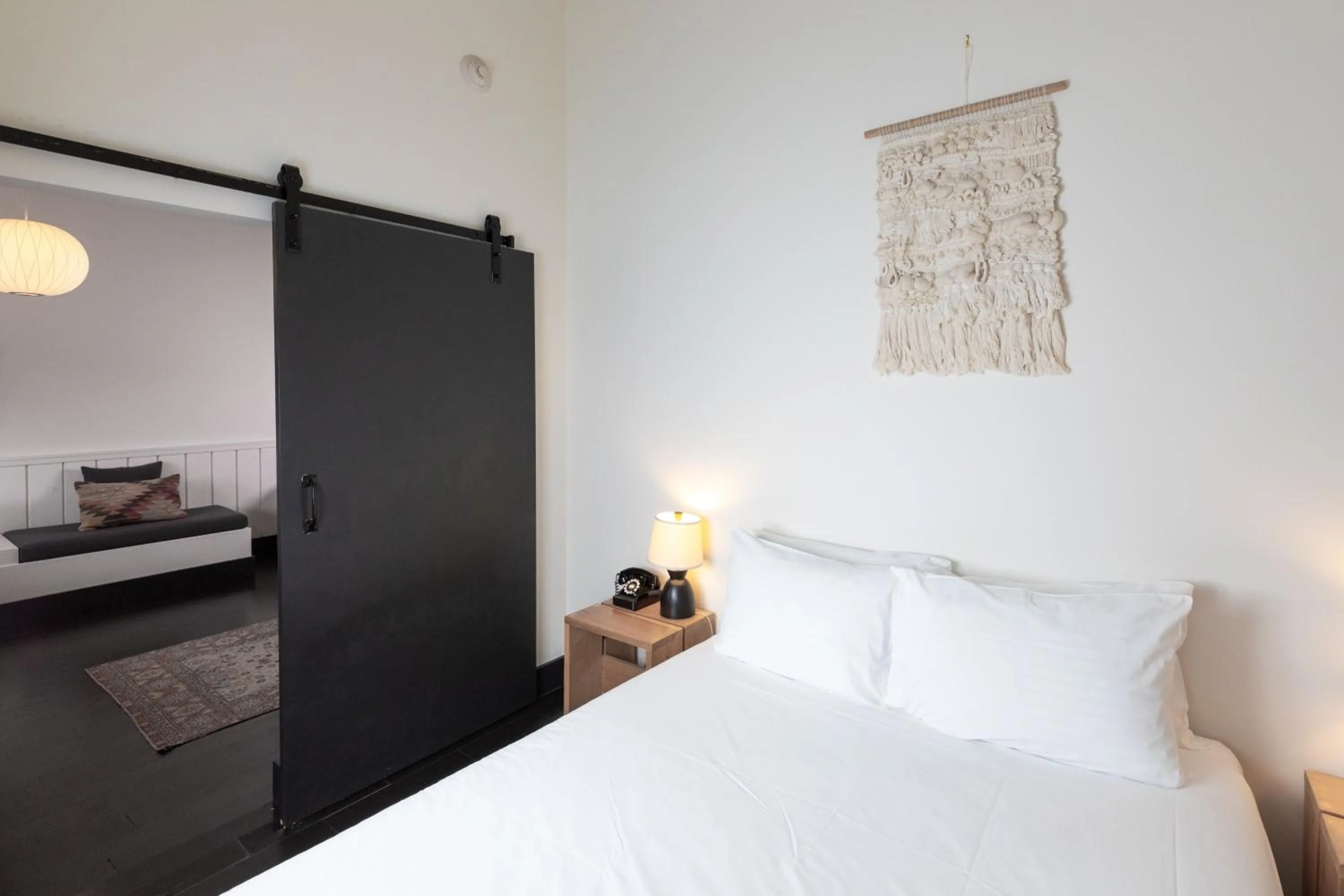 Bed in Scribner's Catskill Lodge, a Member of Design Hotels