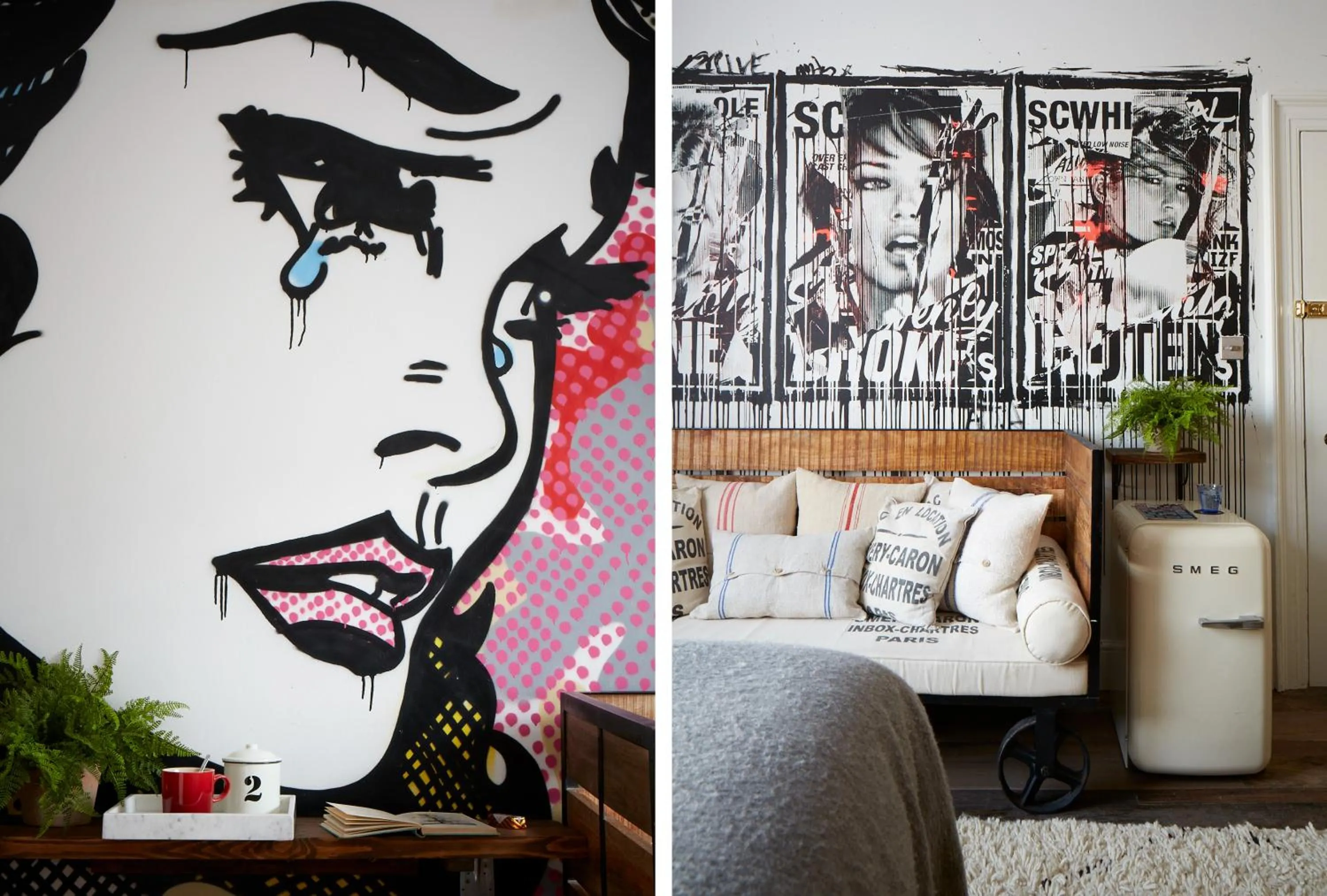 Decorative detail, Bed in Artist Residence Brighton