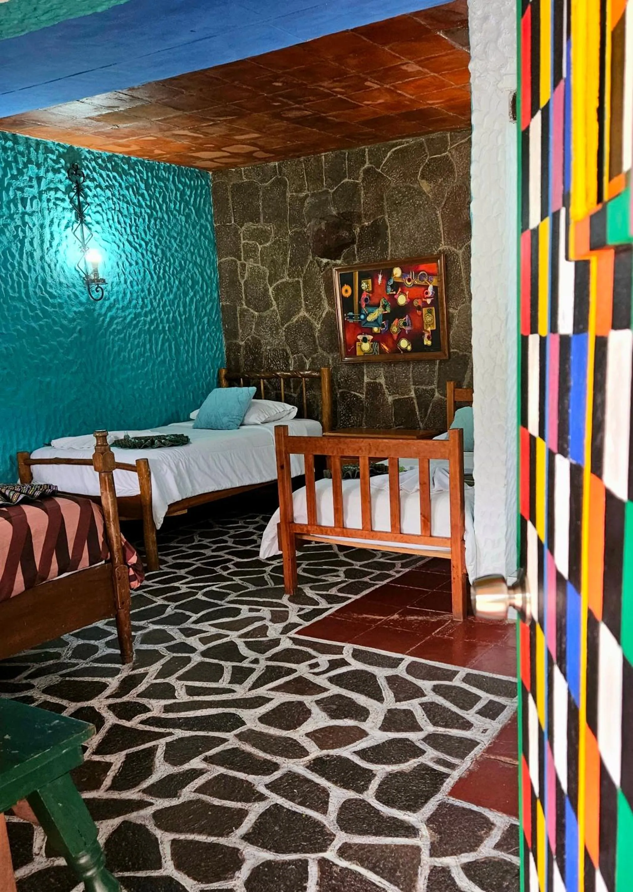 Bed in Eco Hotel Uxlabil Atitlan