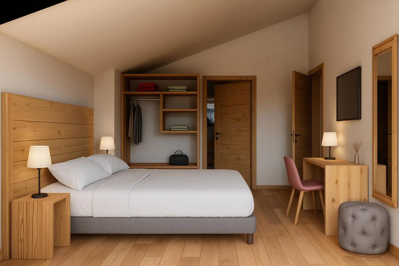 Photo of the whole room, Bed in Residence Les Coupoles